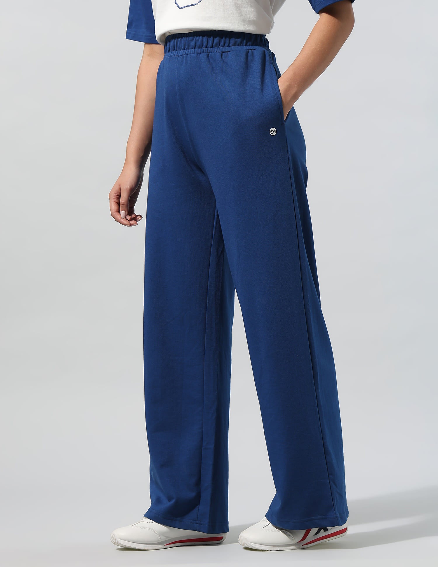 High Rise Wide Leg Trousers Blue - U.S. Polo Assn. India | Large