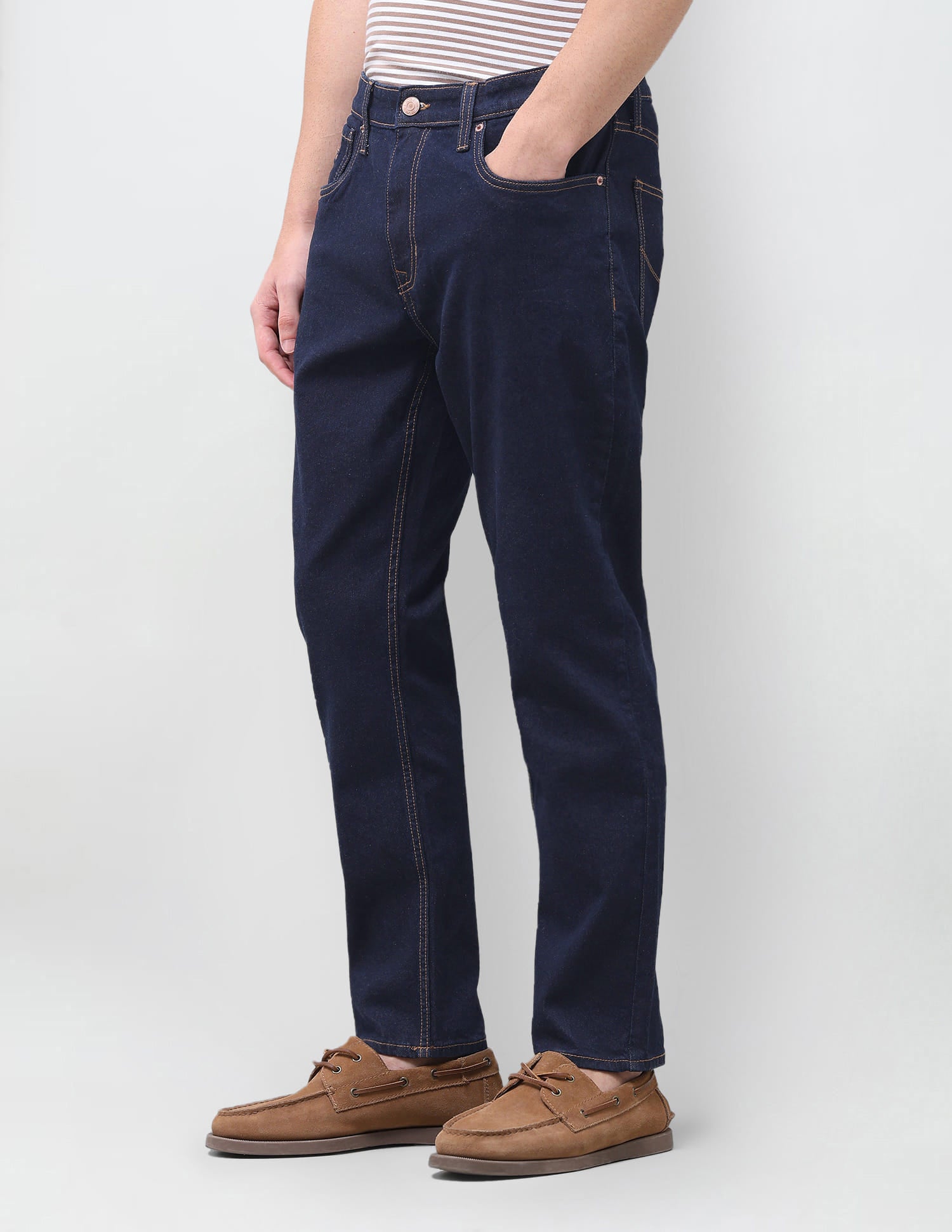 Solid Tapered Fit Jeans Blue - U.S. Polo Assn. India | Large