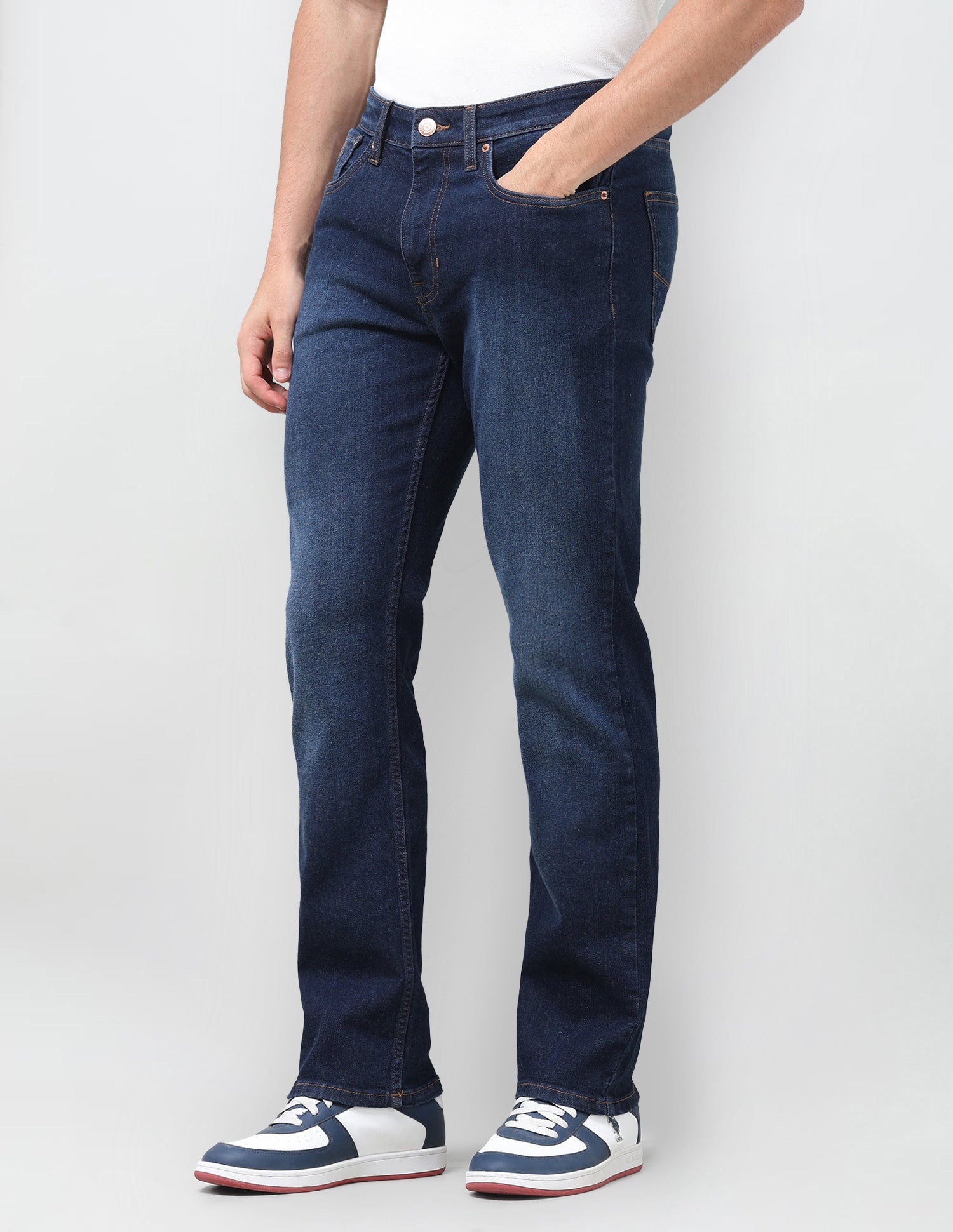 Harold Slim Straight Fit Blue Jeans Dark Blue - U.S. Polo Assn. India | Large