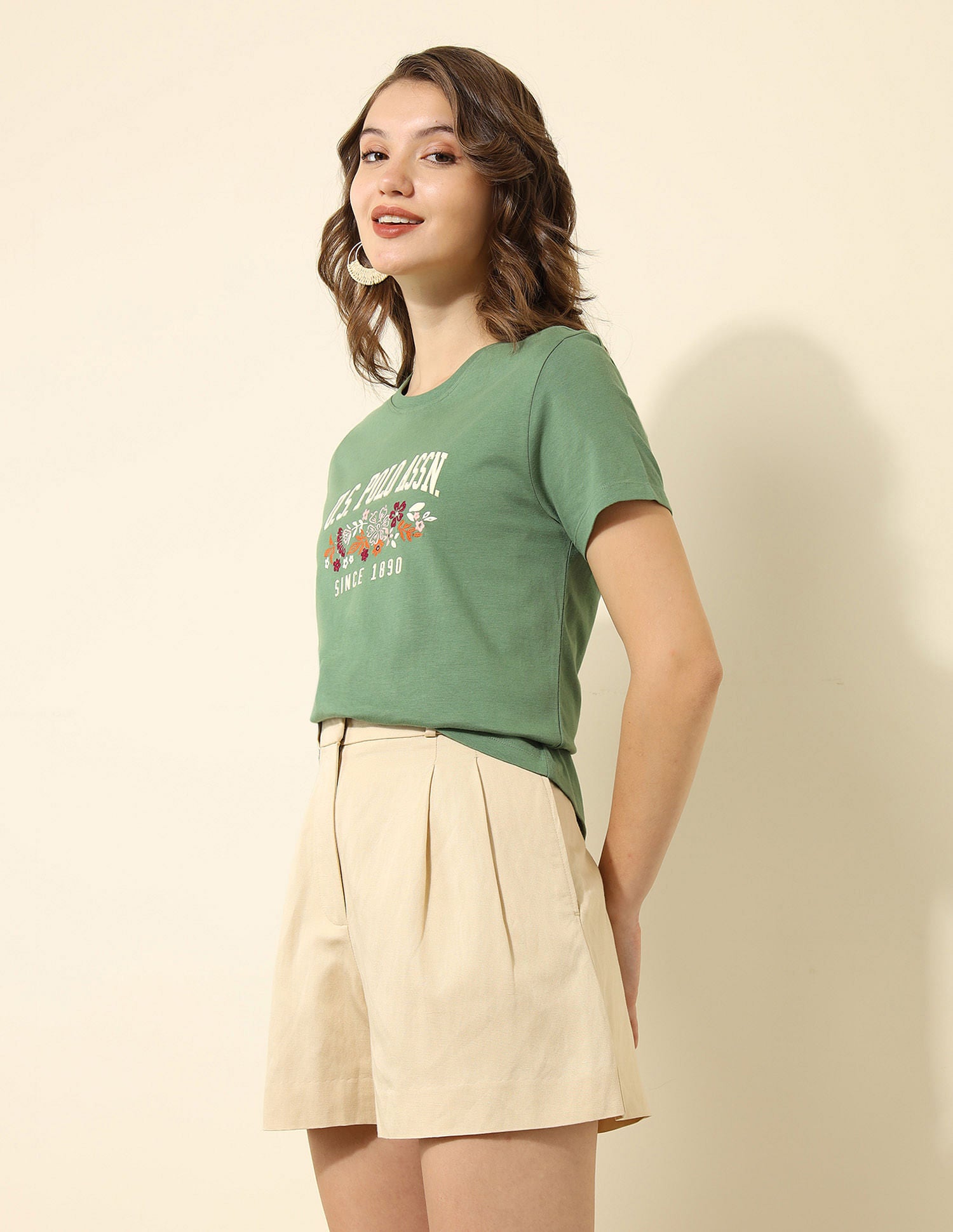 Regular Fit Brand Printed T-shirt Light Olive - U.S. POLO ASSN. | Large