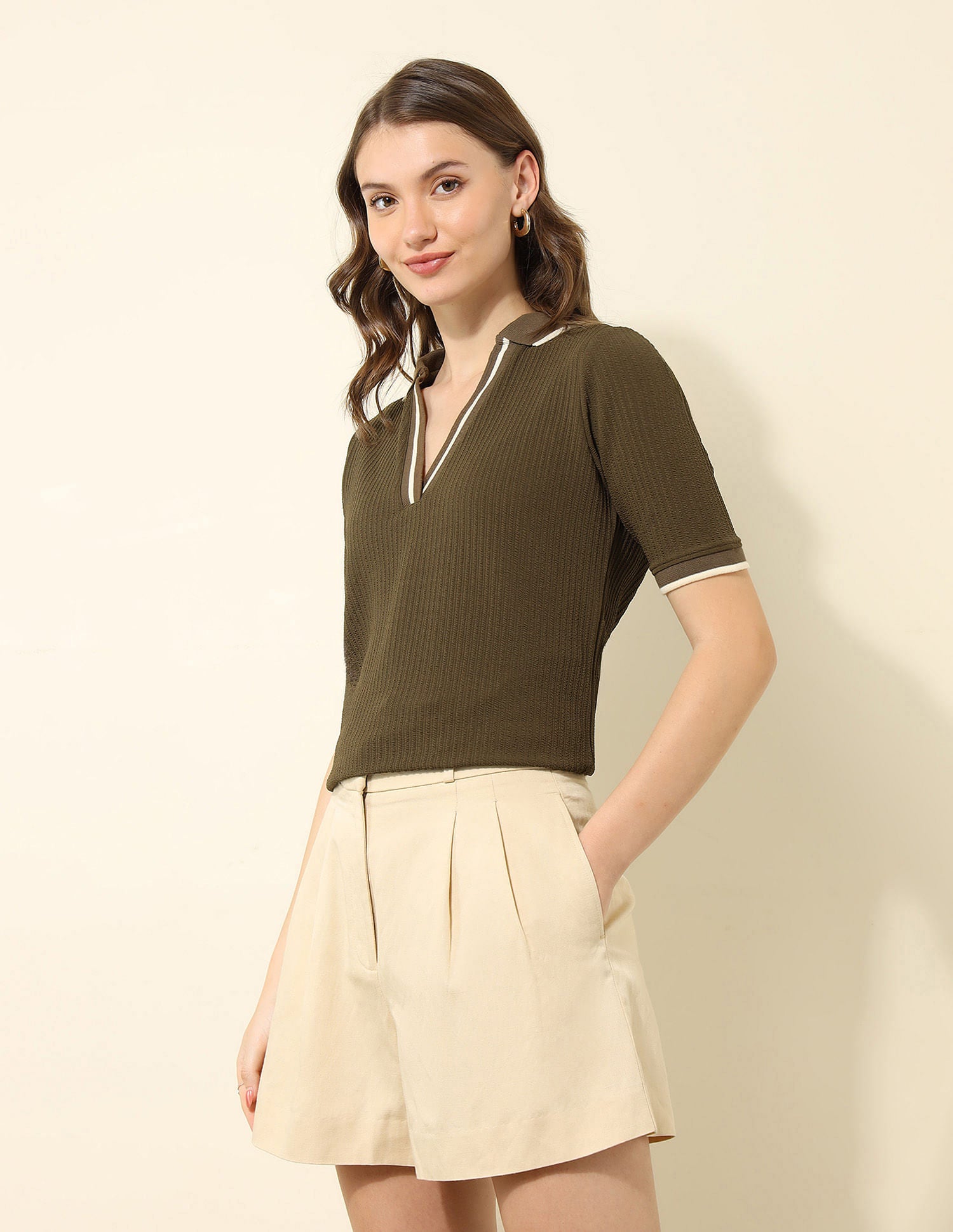 Regular Fit Textured Polo Shirt Olive - U.S. POLO ASSN. | Large