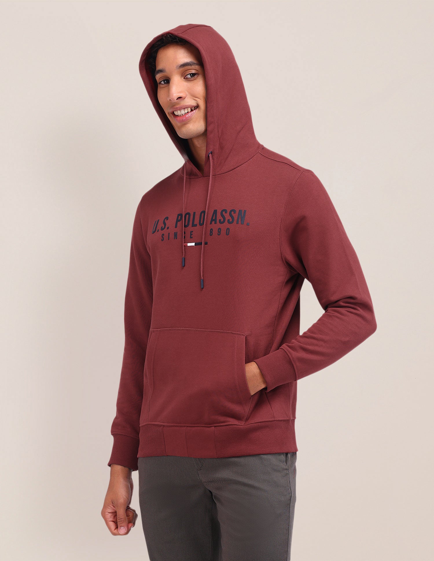 Brand Printed Regular Fit Sweatshirt Rust - U.S. POLO ASSN. | Large