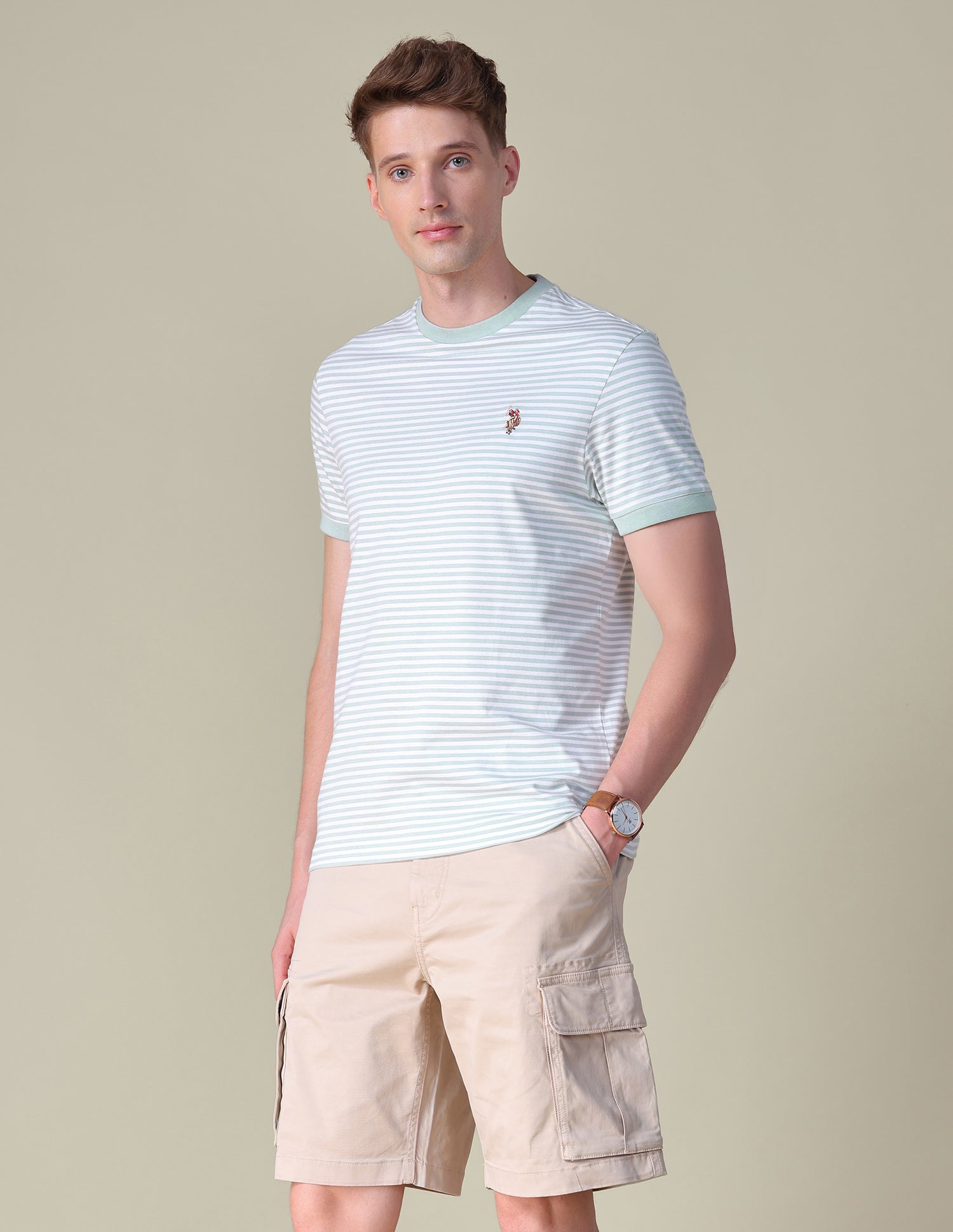 Horizontal Striped Slim Fit T-Shirt Grey - U.S. POLO ASSN. | Large