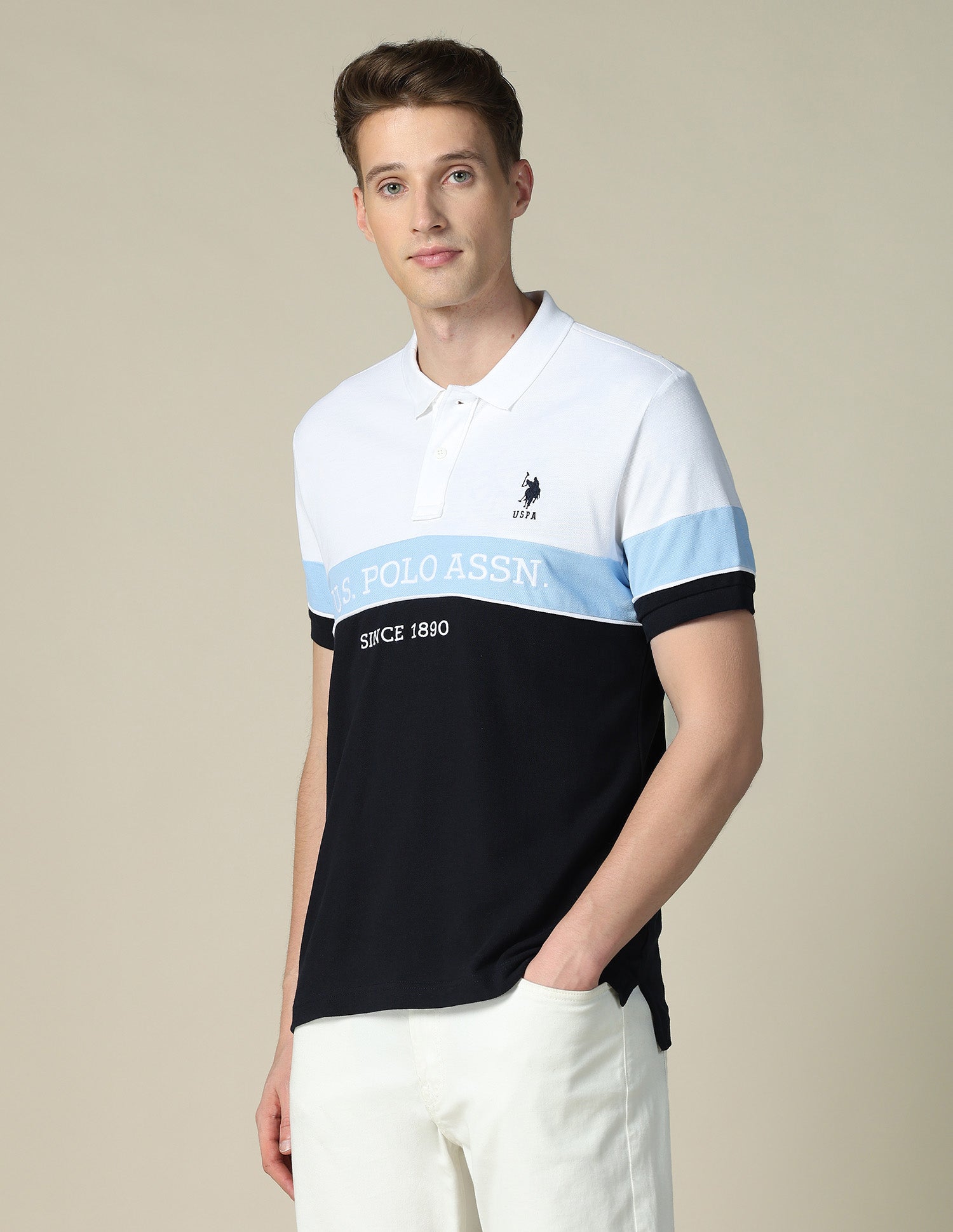 Brand Embroidered Regular Fit Polo Shirt White - U.S. POLO ASSN. | Large