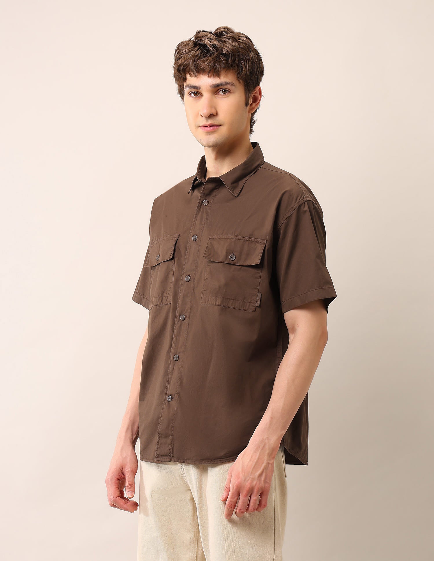 Pure Cotton Regular Fit Twill Shirt Rust - U.S. Polo Assn. India | Large