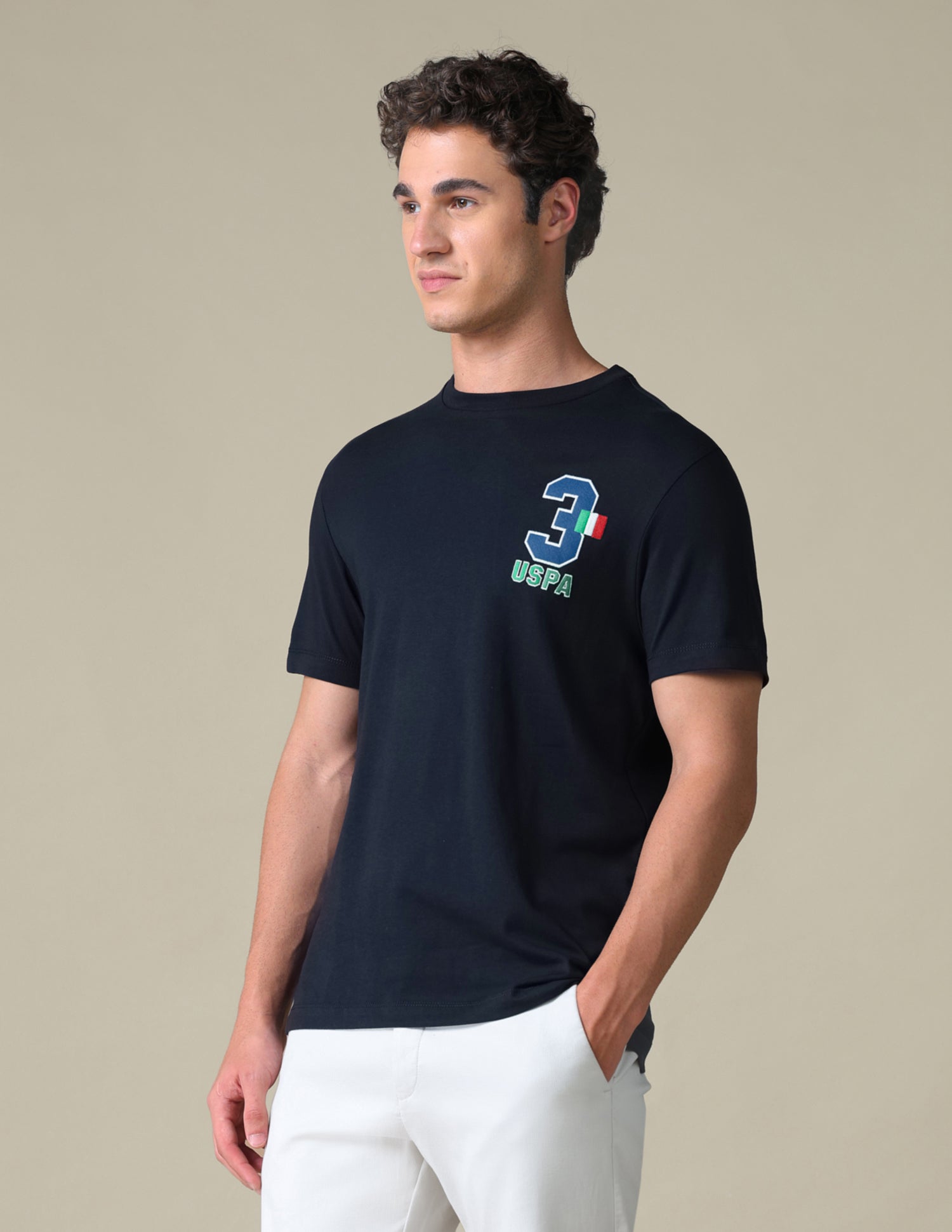 Typographic Slim Fit T-Shirt Navy - U.S. Polo Assn. India | Large