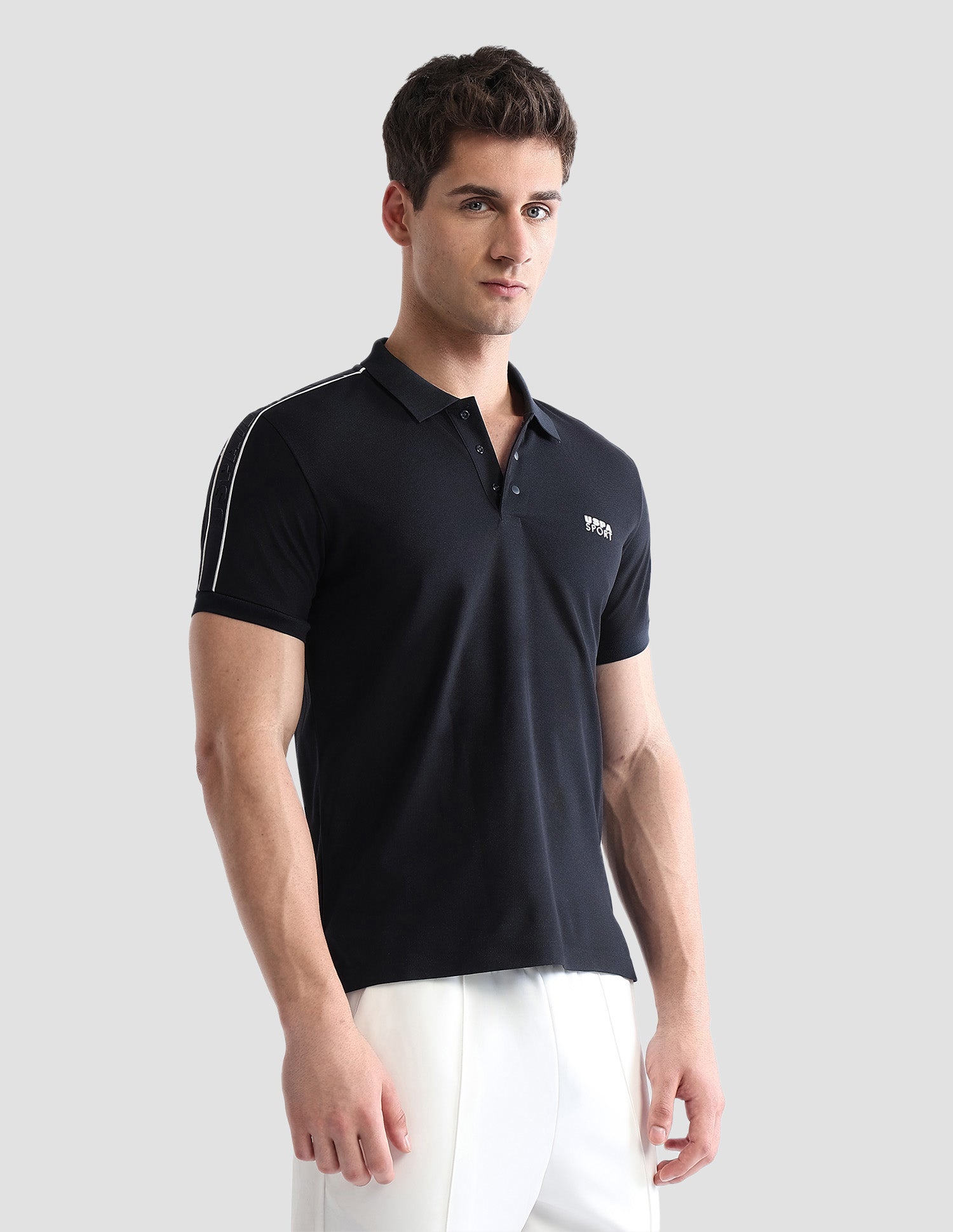 Solid Regular Fit Active Polo Shirt Navy - U.S. POLO ASSN. | Large