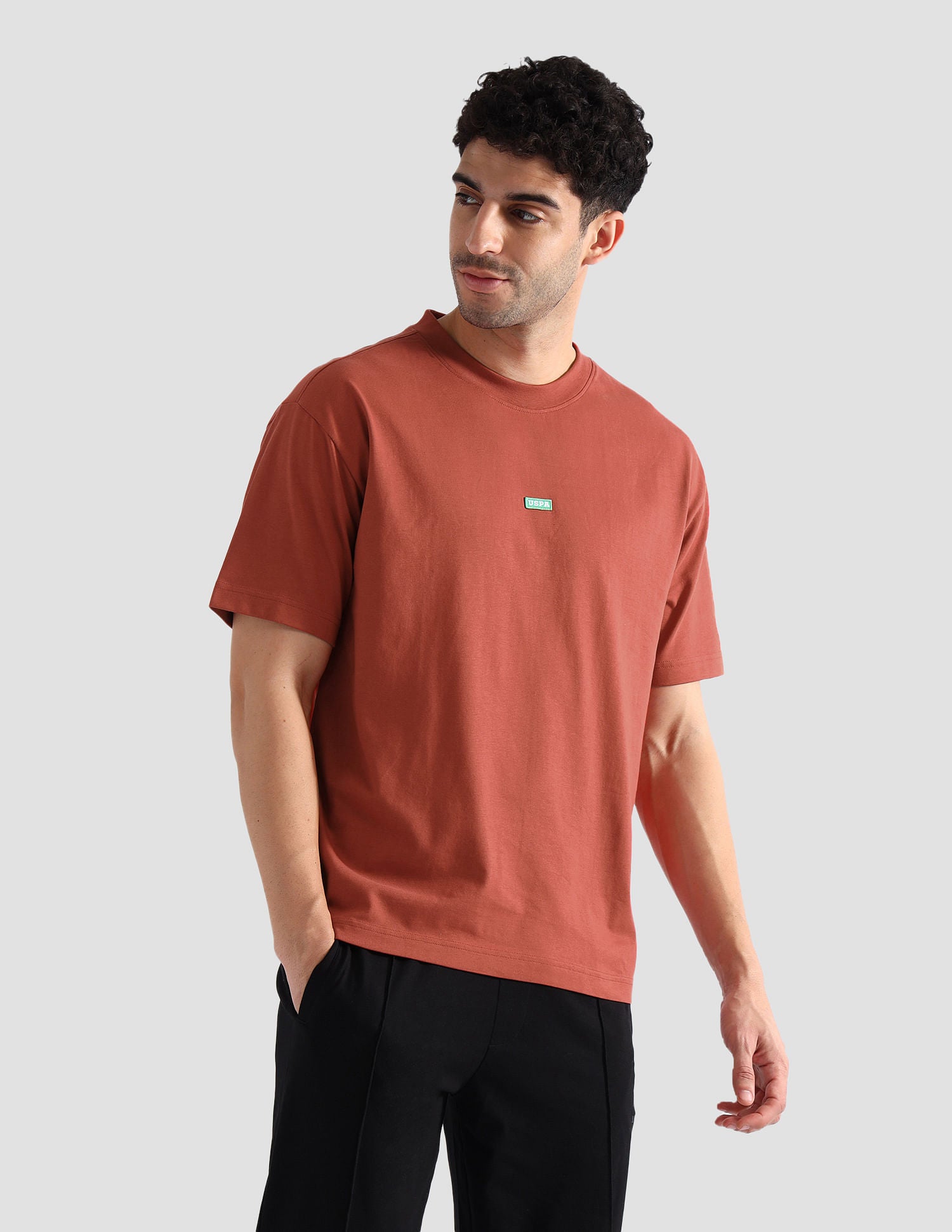 Pure Cotton Oversized OEE04 Lounge T-Shirt Rust - U.S. POLO ASSN. | Large