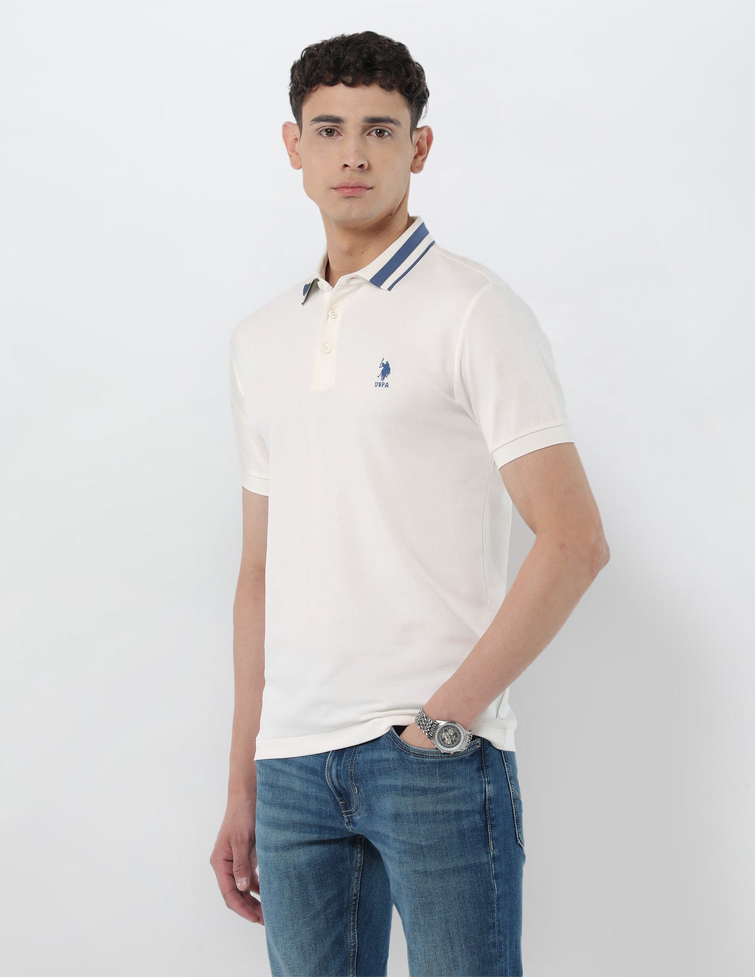 Solid Regular Fit Polo Shirt White - U.S. POLO ASSN. | Large