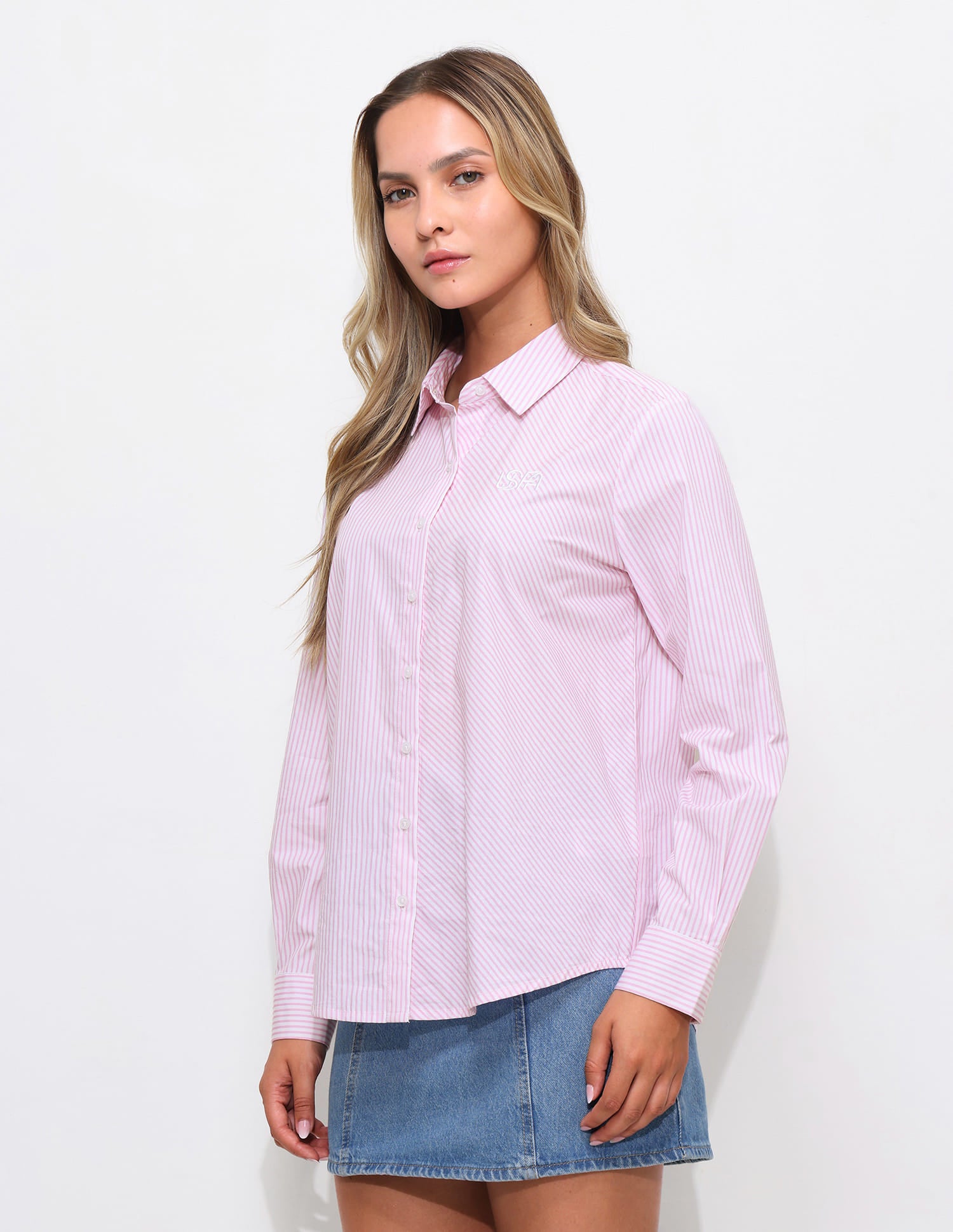 Vertical Striped Oversized Fit Shirt Pink - U.S. Polo Assn. India | Large