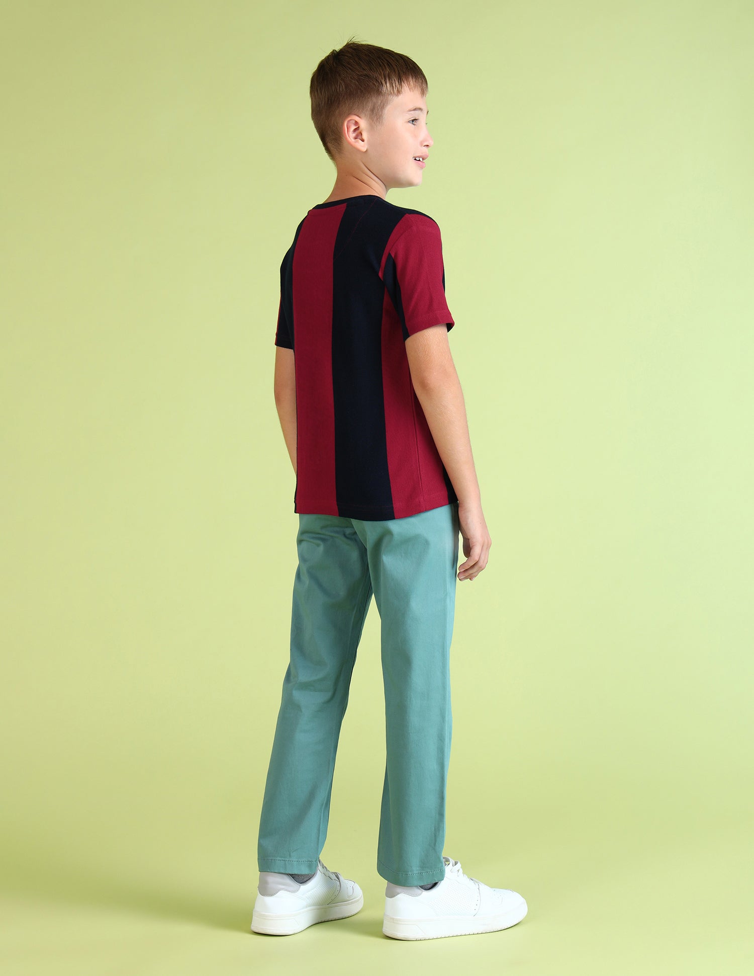 Boys Colourblock Pattern Regular Fit T-Shirt Navy - U.S. Polo Assn. India | Large