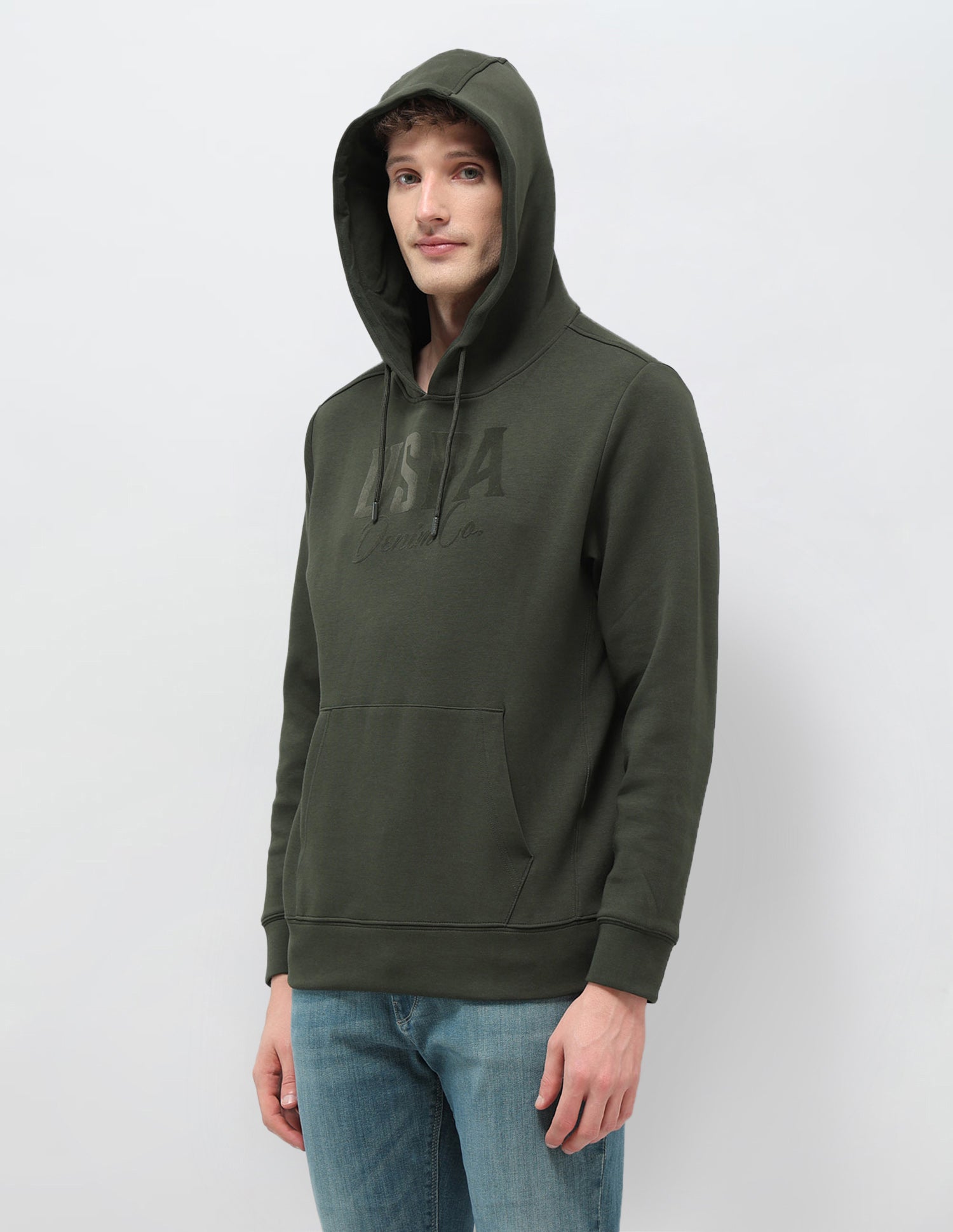 Brand Printed Regular Fit Sweatshirt Olive - U.S. POLO ASSN. | Large