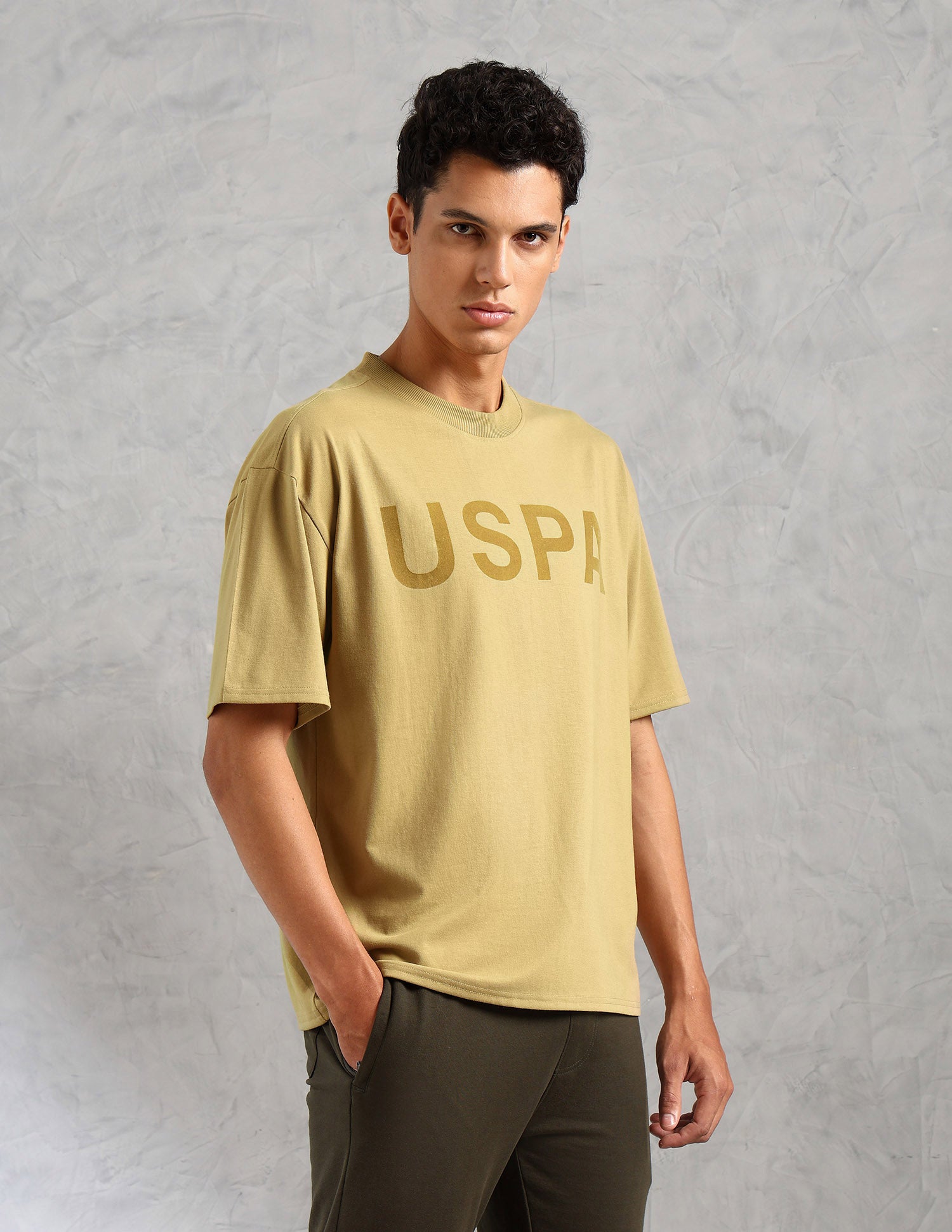 Brand Printed Comfort Fit OEE09 Lounge T-Shirt - Pack Of 1 Prairie Sand - U.S. POLO ASSN. | Large