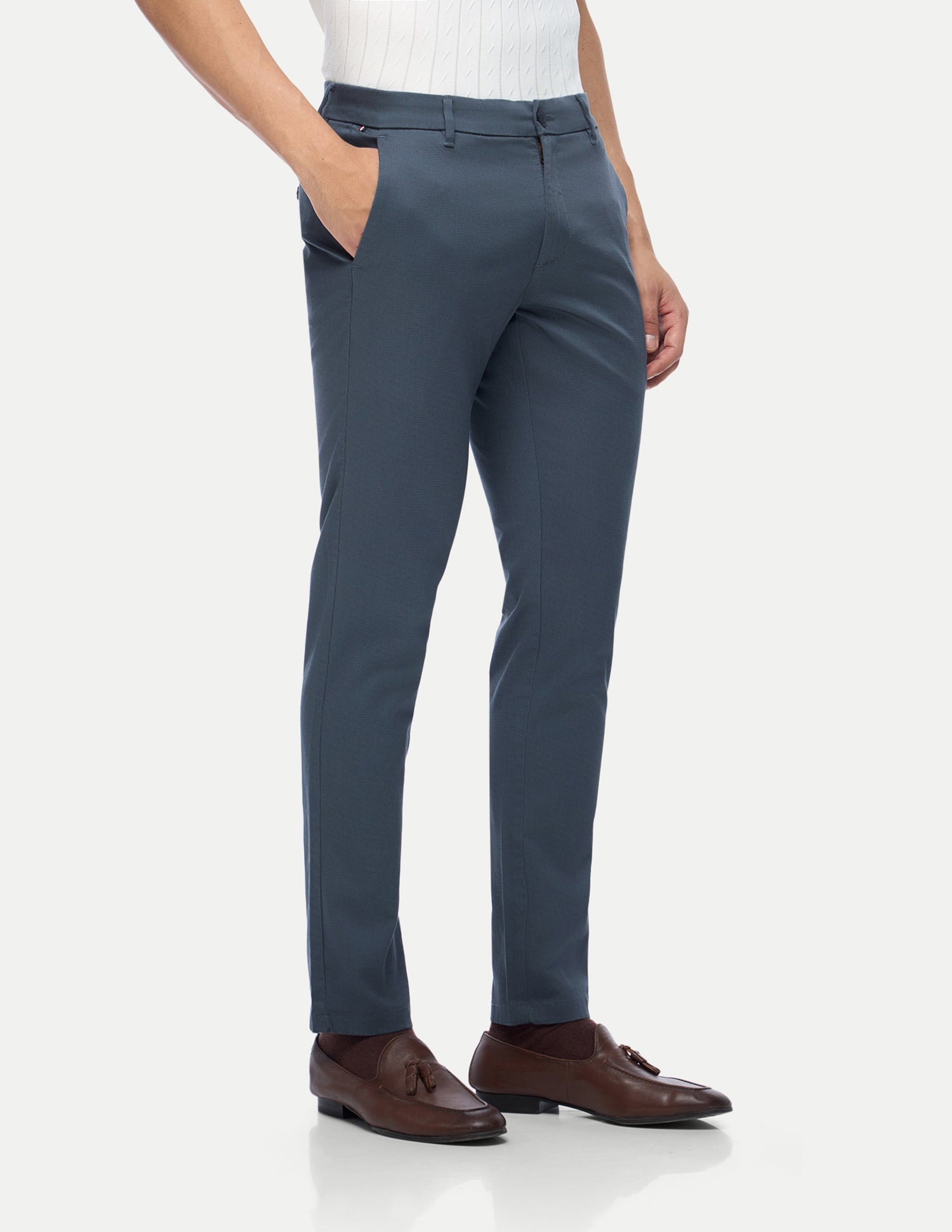 Austin Trim Regular Fit Satin Trousers Navy - U.S. Polo Assn. India | Large