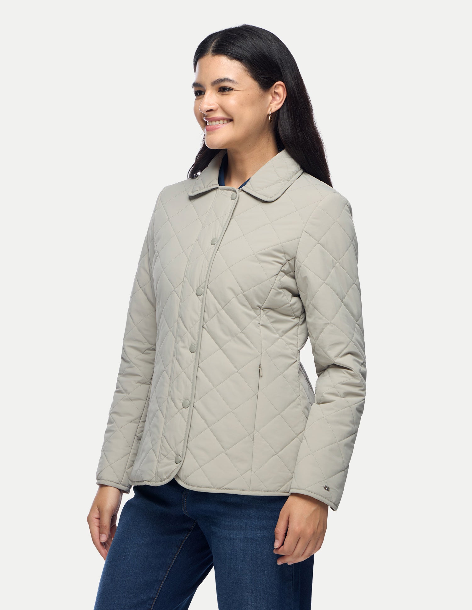 Solid Regular Fit Quilted Jacket Grey - U.S. Polo Assn. India | Large