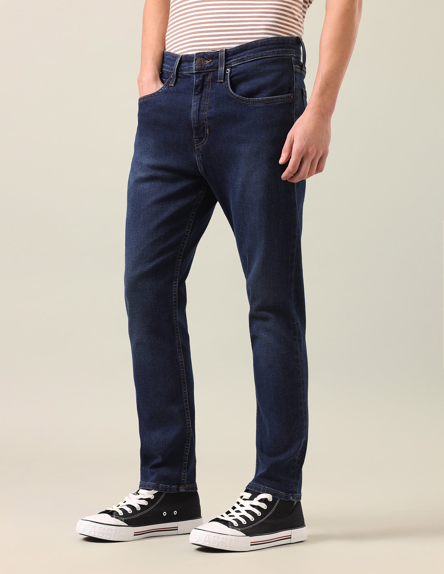 Cole Comfort Cropped Fit Blue Jeans Dark Blue - U.S. Polo Assn. India | Large