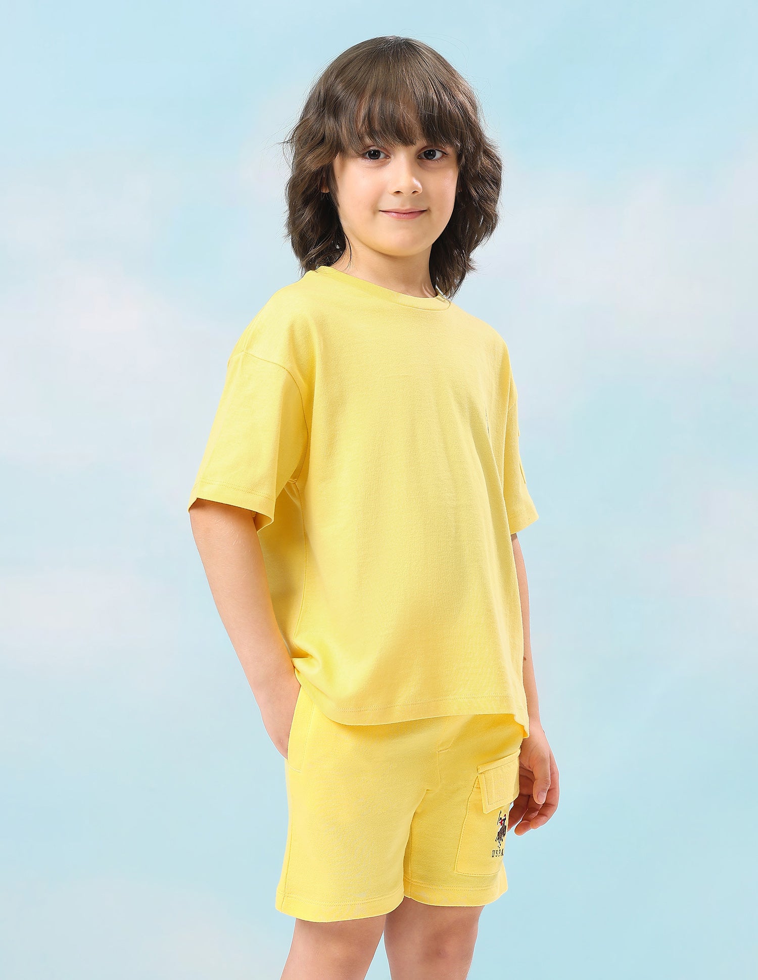 Solid Oversized Fit T-Shirt Yellow - U.S. Polo Assn. India | Large