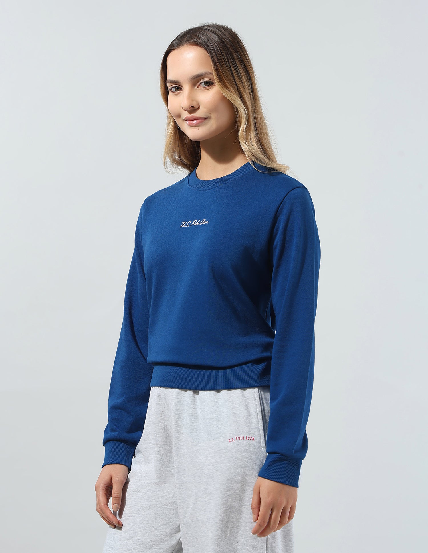 Solid Relaxed Fit Sweatshirt Blue - U.S. Polo Assn. India | Large