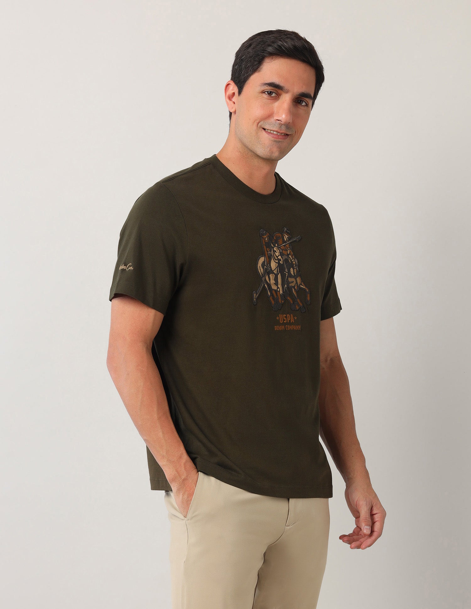 Relaxed Fit Americana T-Shirt Olive - U.S. Polo Assn. India | Large