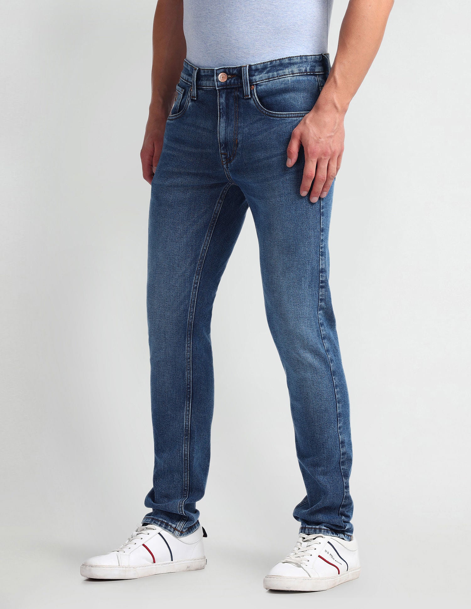 Regallo Skinny Fit Blue Jeans Blue - U.S. Polo Assn. India | Large