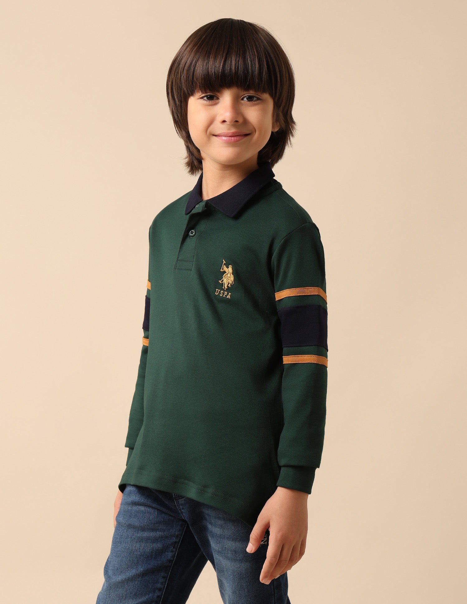 Boys Brand Embroidered Regular Fit Polo Shirt Dark Green - U.S. POLO ASSN. | Large