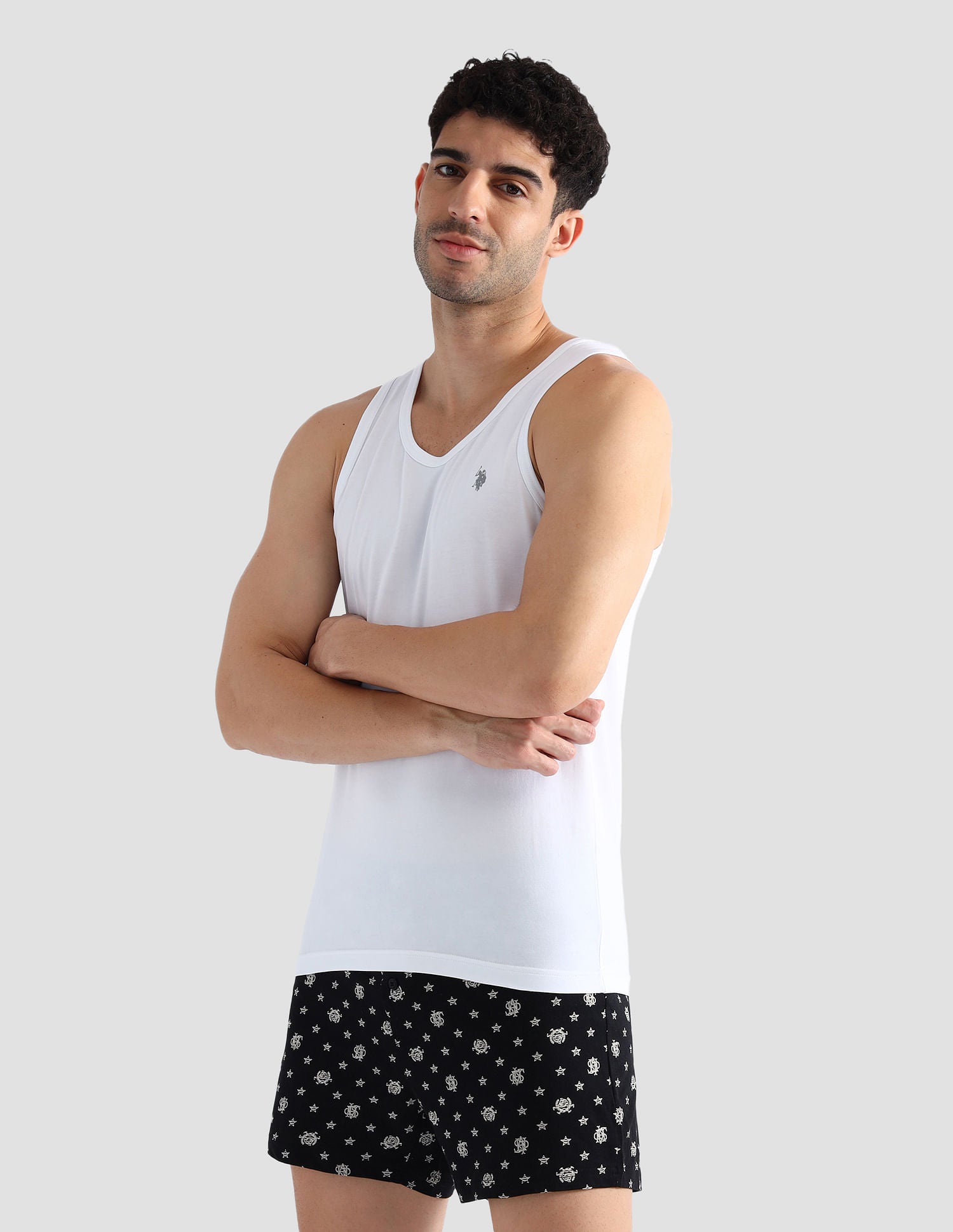 Solid Cotton PV002 Vest - Pack Of 2 White - U.S. POLO ASSN. | Large