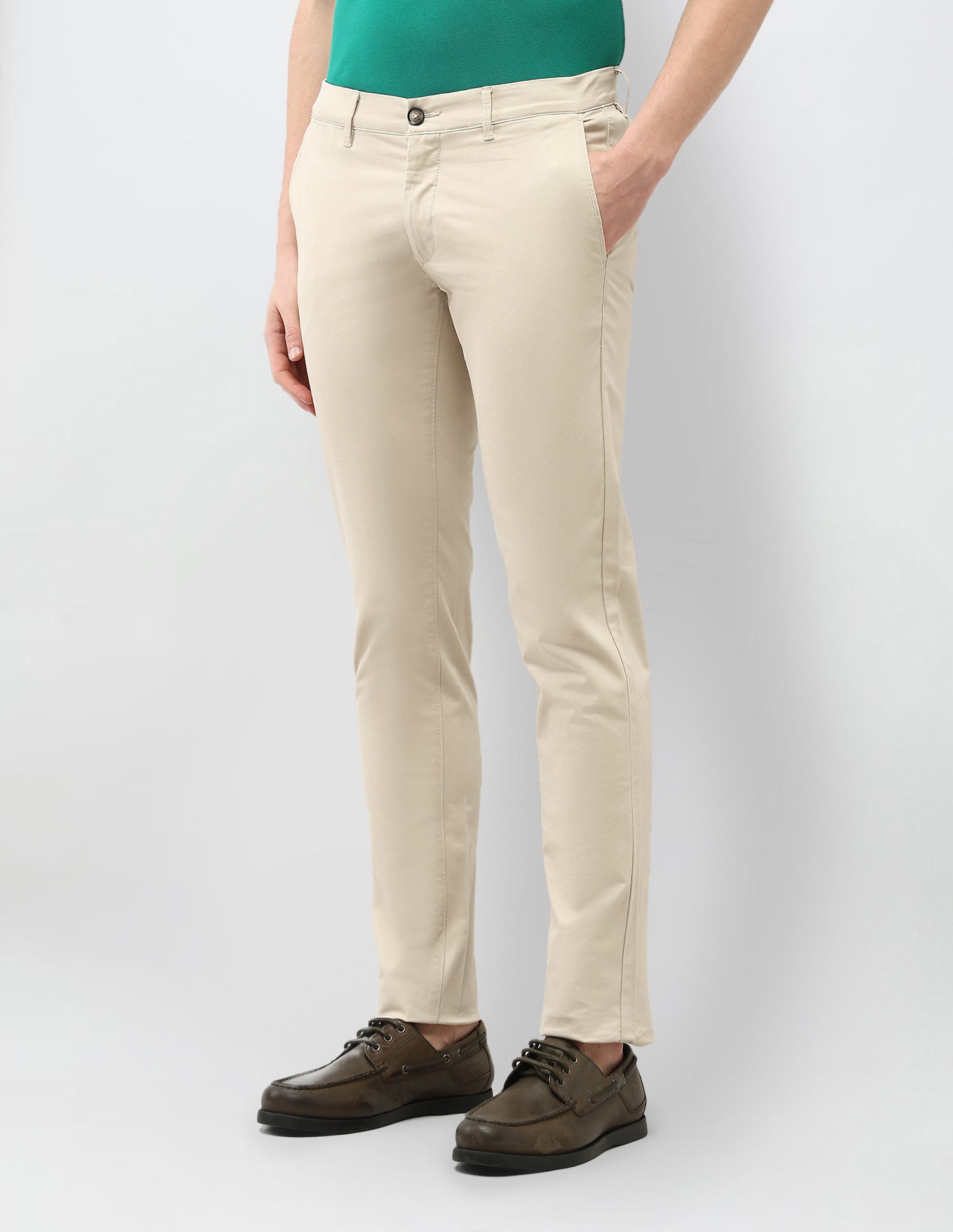 Denver Slim Fit Satin Trousers Beige - U.S. Polo Assn. India | Large
