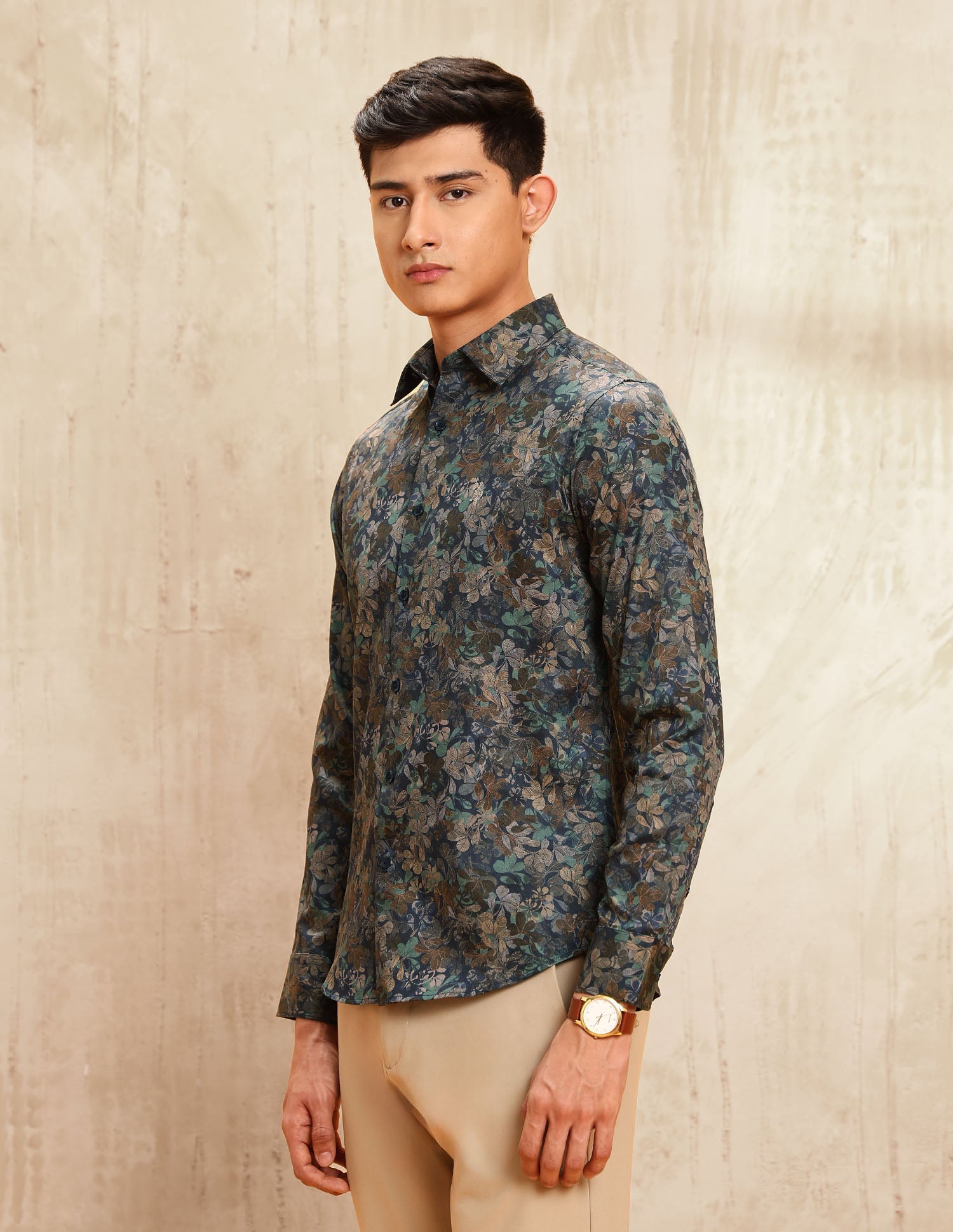 Floral Printed Satin Shirt Navy - U.S. POLO ASSN. | Large