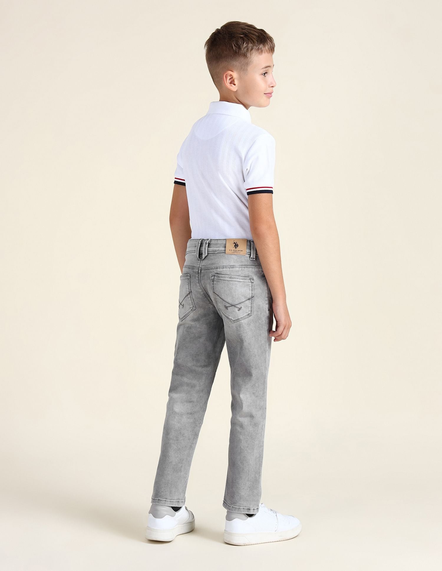 Slim Fit Stone Washed Jeans Light Grey - U.S. POLO ASSN. | Large