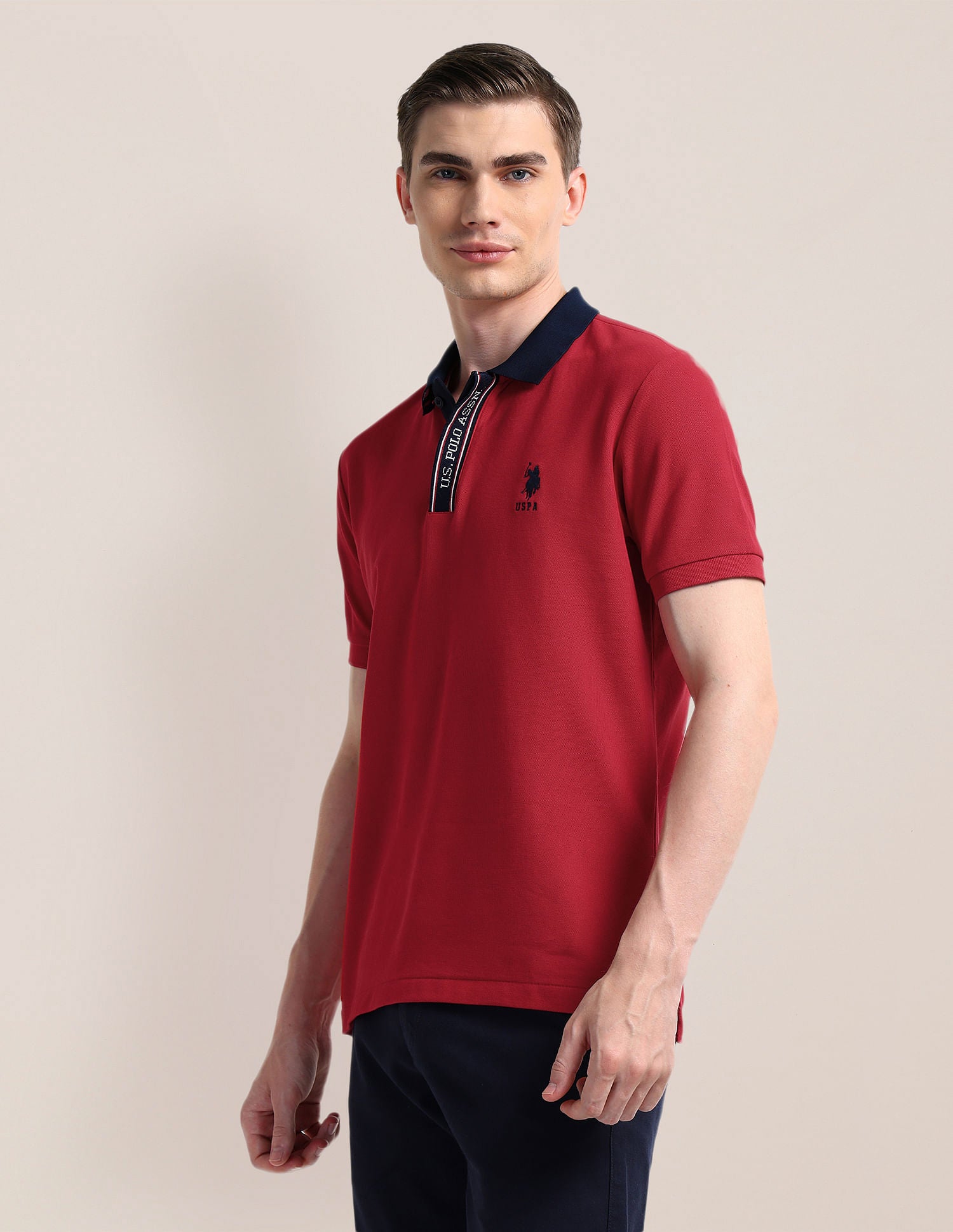Solid Slim Fit Polo Shirt Red - U.S. POLO ASSN. | Large