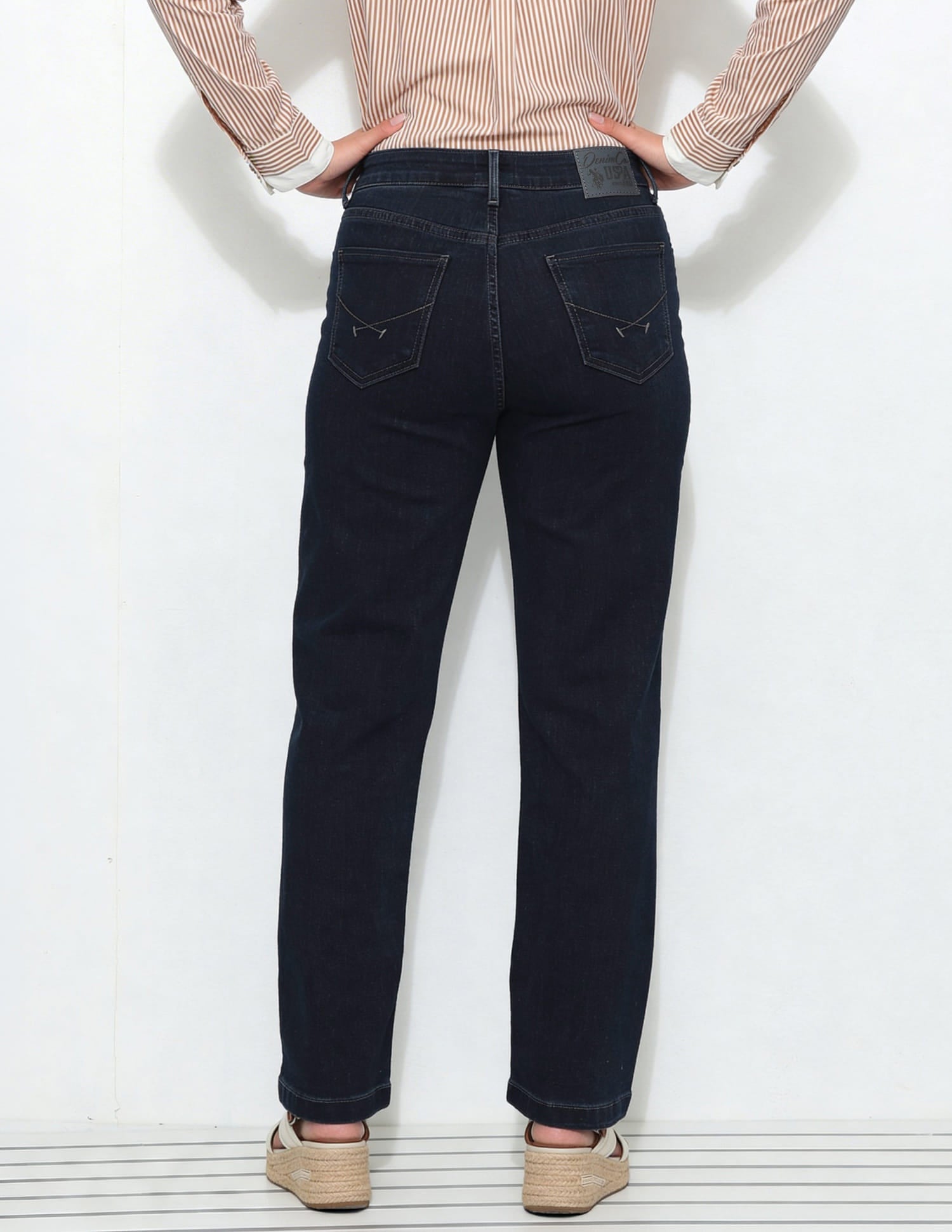 High Rise Straight Fit Jeans Blue - U.S. Polo Assn. India | Large