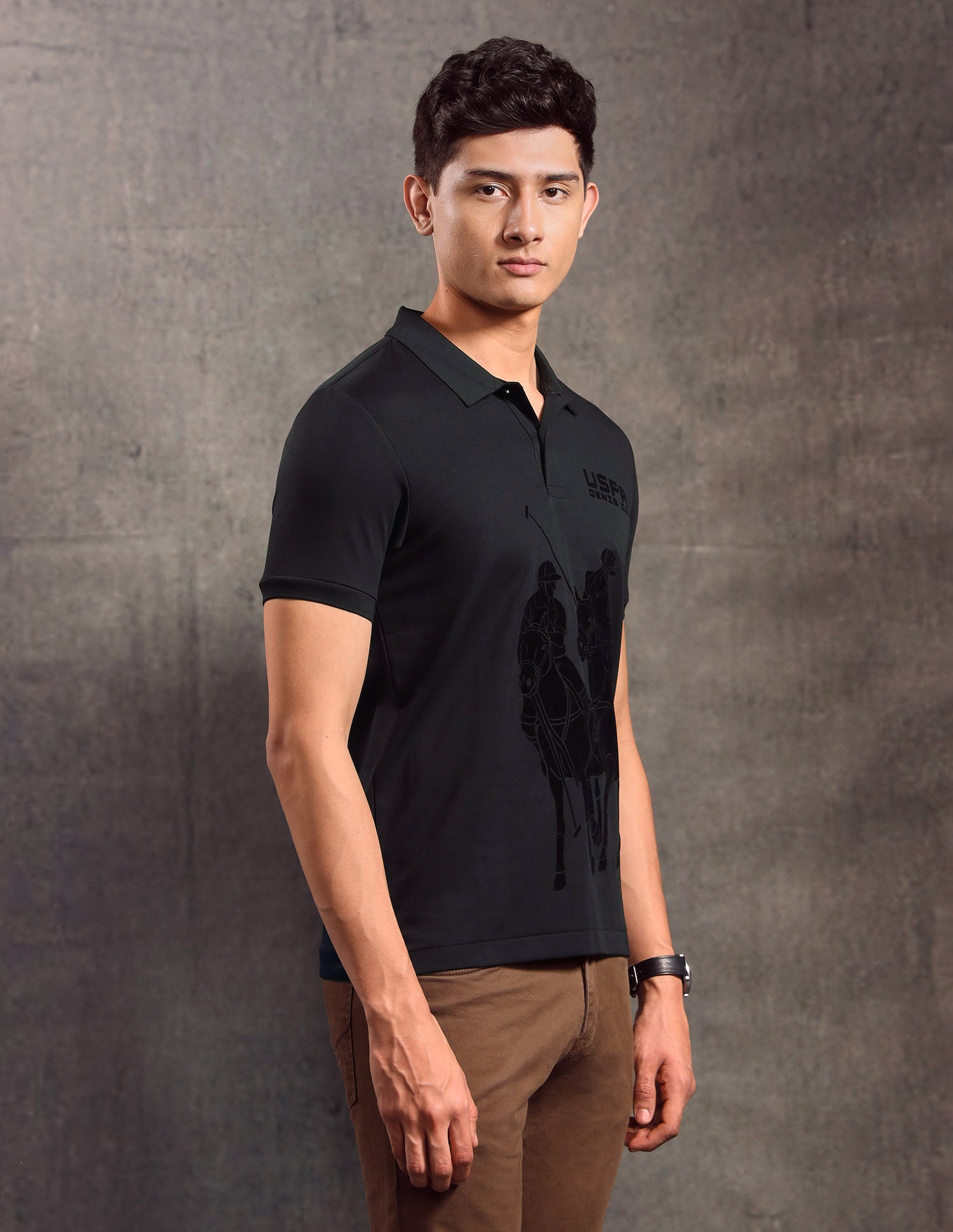 Graphic Printed Regular Fit Polo shirt Black - U.S. POLO ASSN. | Large