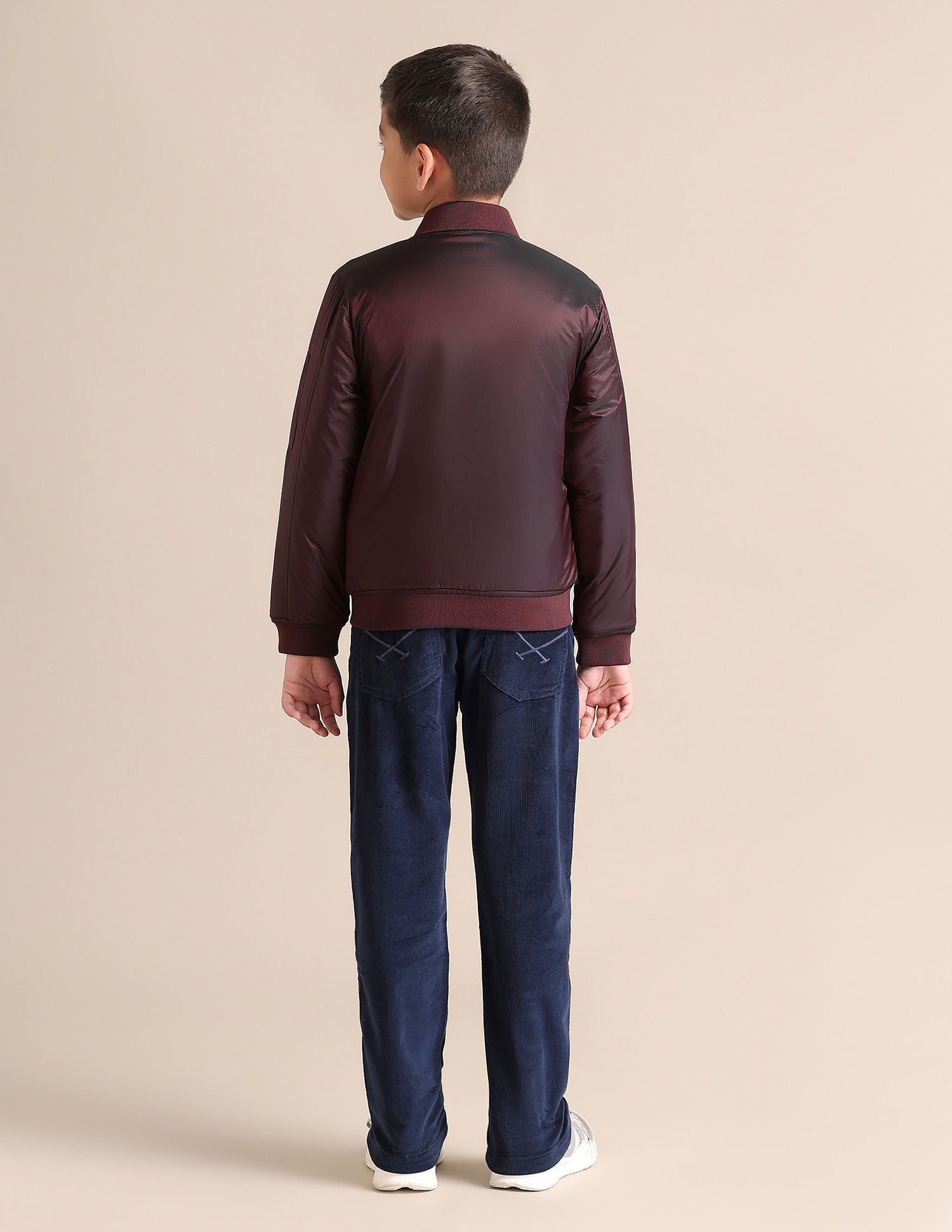 Boys Solid Mock Collar Jacket Burgundy - U.S. POLO ASSN. | Large