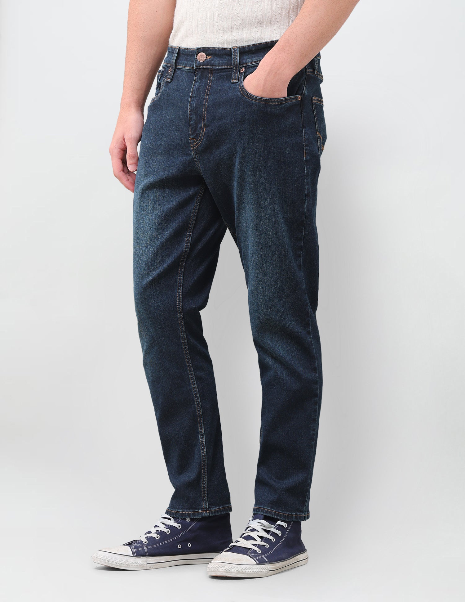 Cole Comfort Cropped Fit Blue Jeans Dark Indigo - U.S. Polo Assn. India | Large