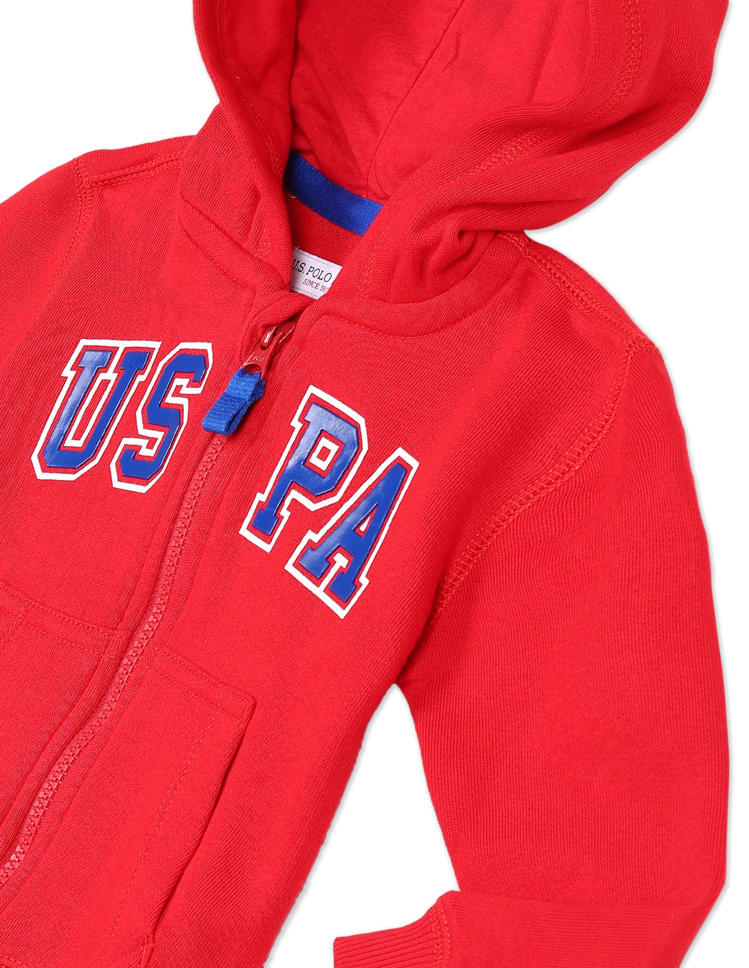 Brand Print Hood Sweatshirt Red - U.S. POLO ASSN. | Large