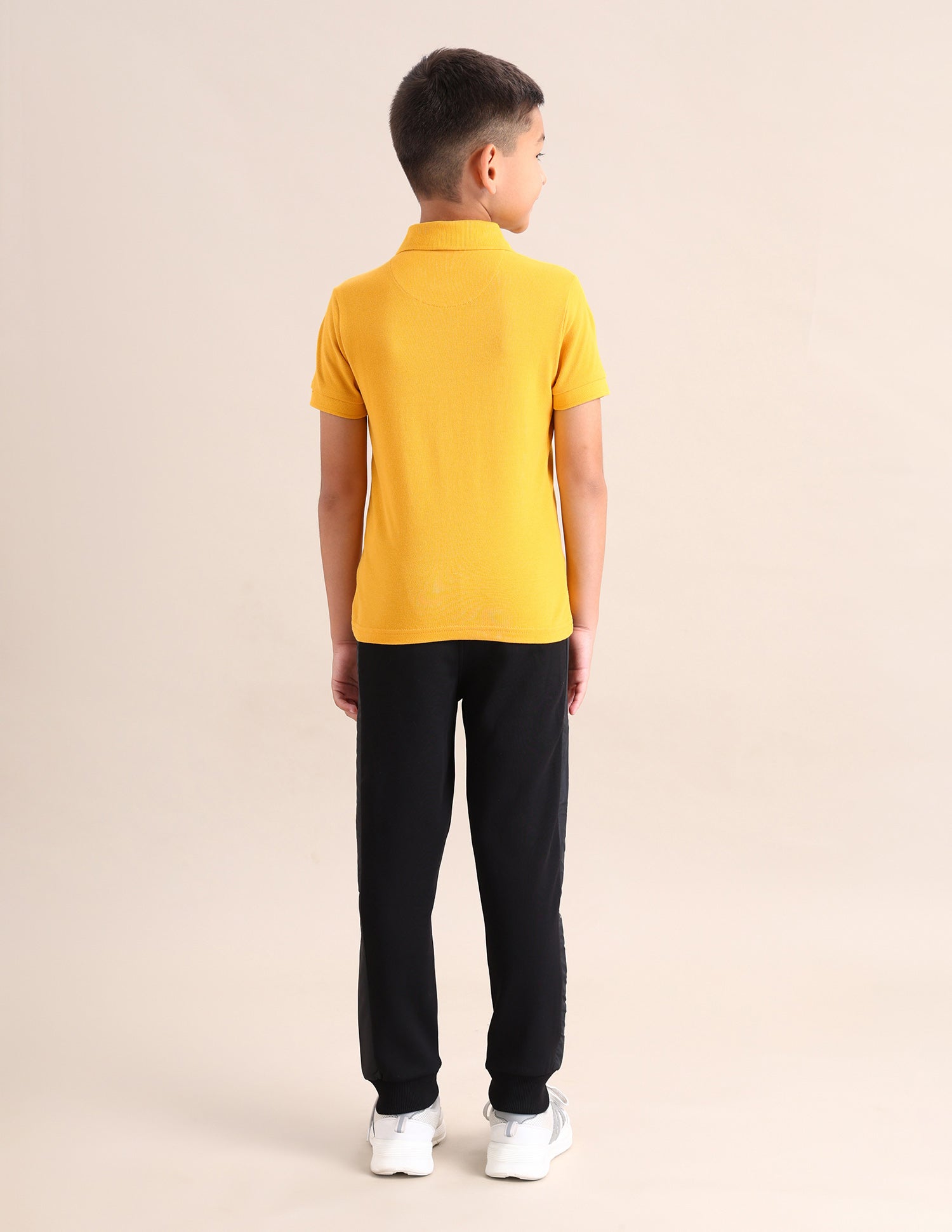 Boys Solid Cotton T-Shirt Mustard - U.S. POLO ASSN. | Large