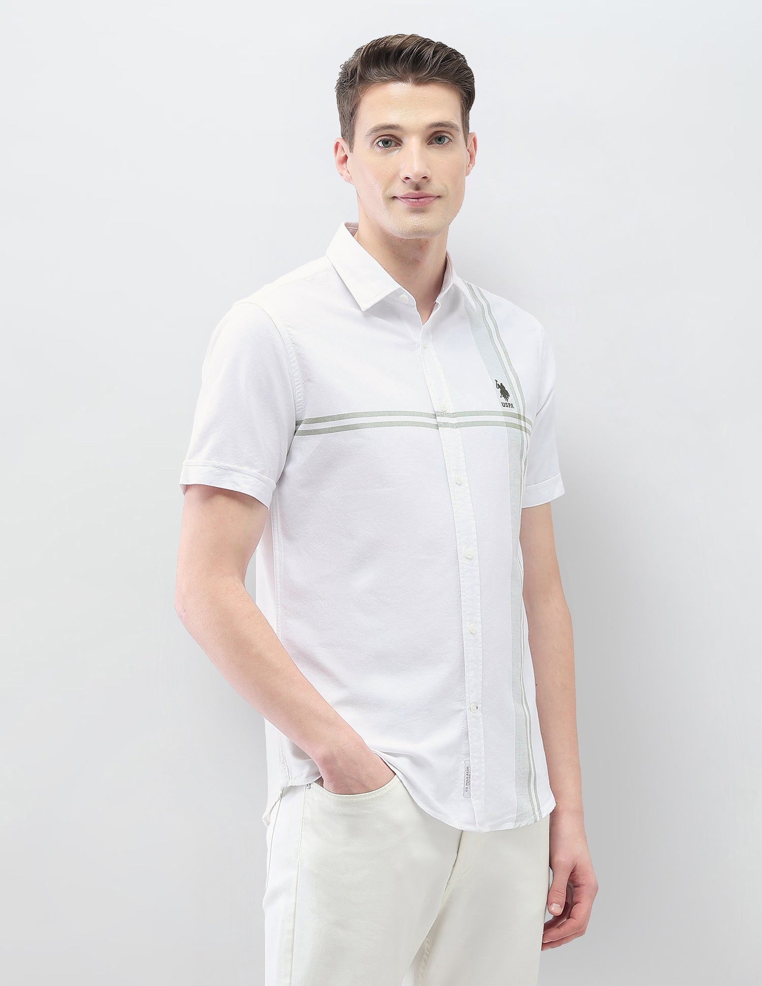 Casa De Campo Regular Fit Shirt Green - U.S. Polo Assn. India | Large