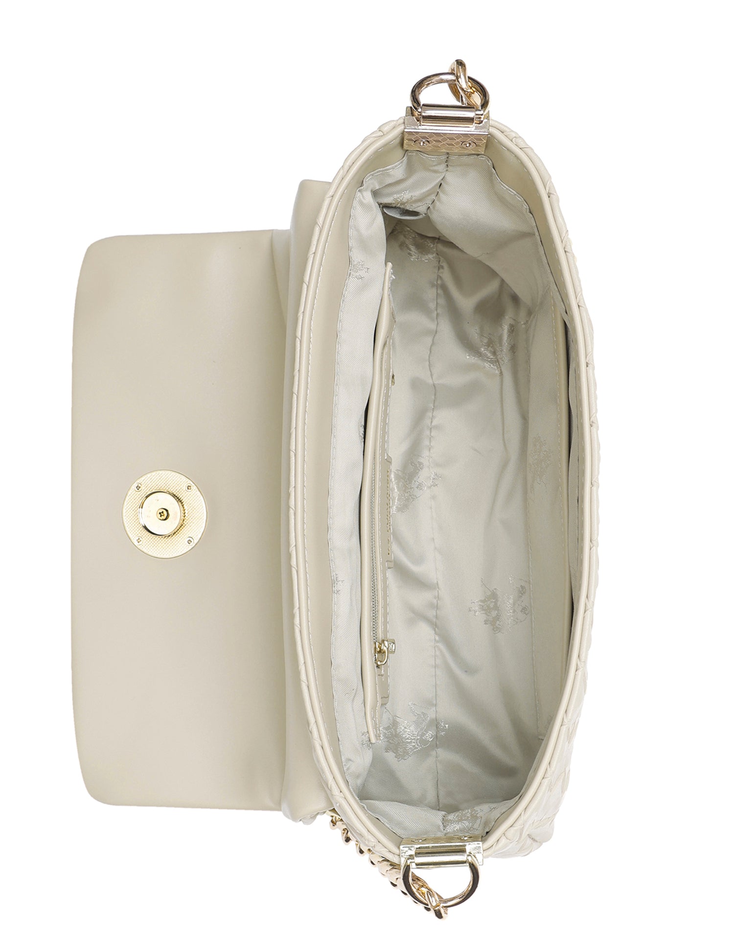 Women Angie Patterned Weave Crossbody Bag Beige - U.S. POLO ASSN. | Large