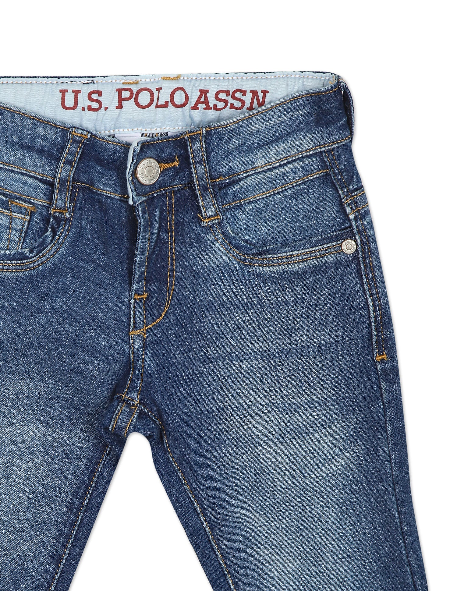 Mid Rise Stone Wash Jeans Blue - U.S. Polo Assn. India | Large