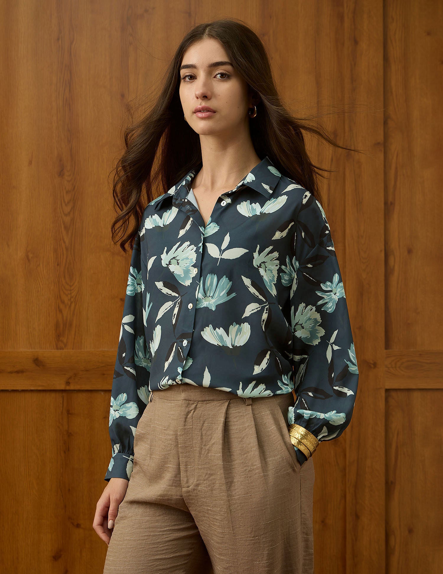 Floral Printed Relaxed Fit Shirt Multi-colour - U.S. POLO ASSN. | Large