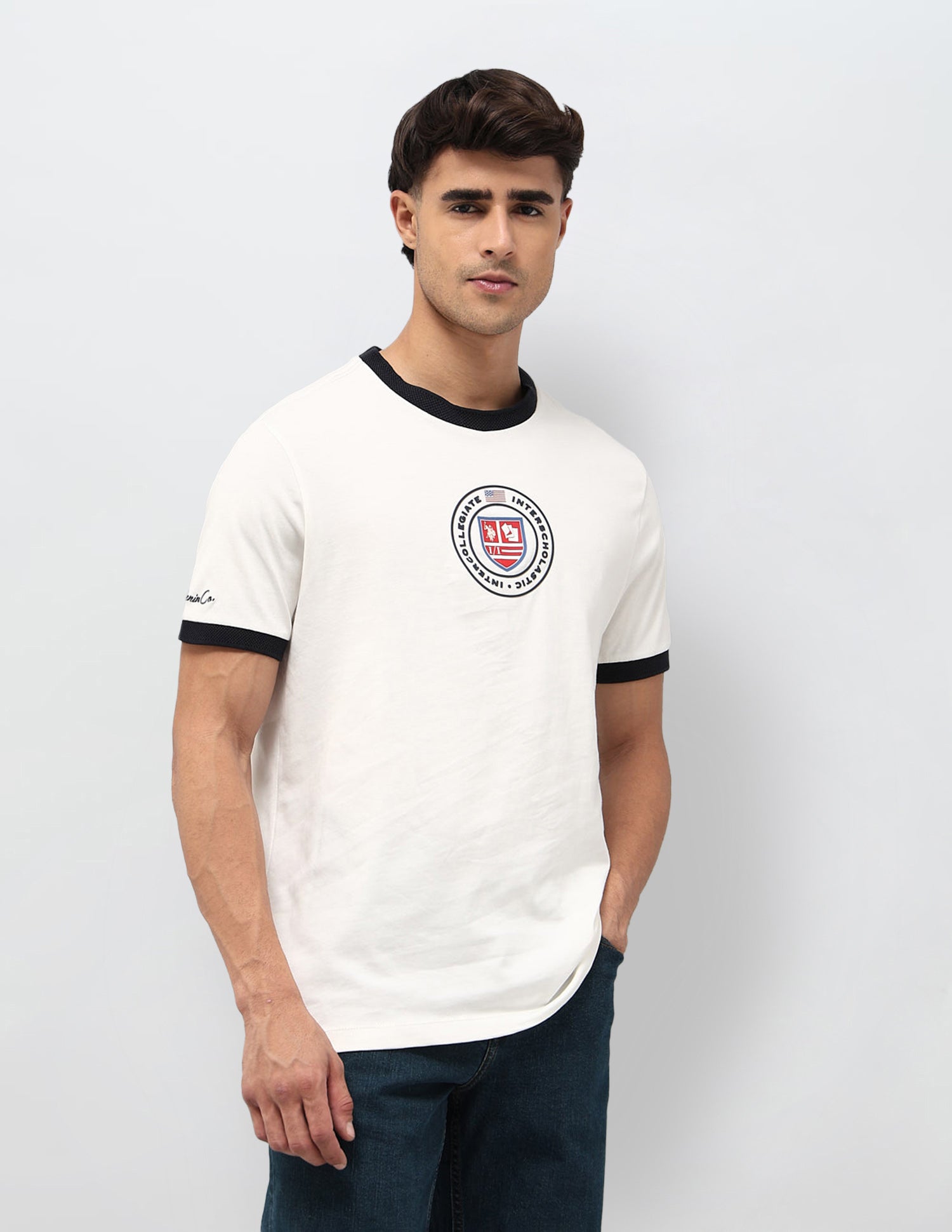 Graphic Brand Printed Regular Fit T-Shirt Off White - U.S. POLO ASSN. | Large