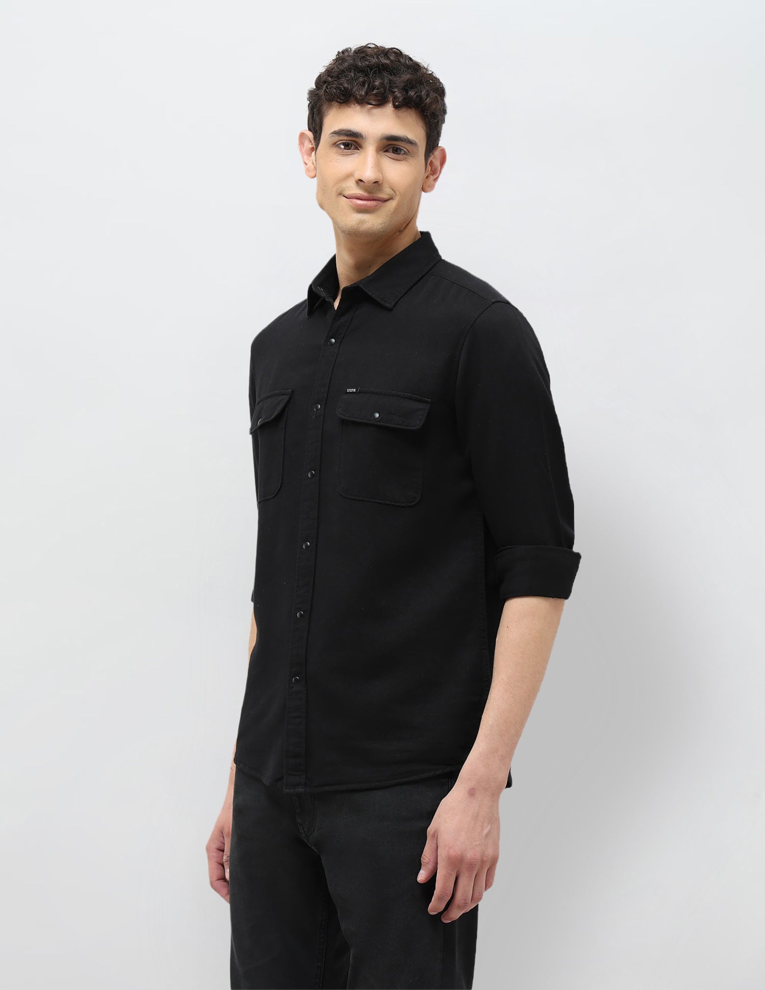 Twill Regular Fit Shirt Black - U.S. POLO ASSN. | Large