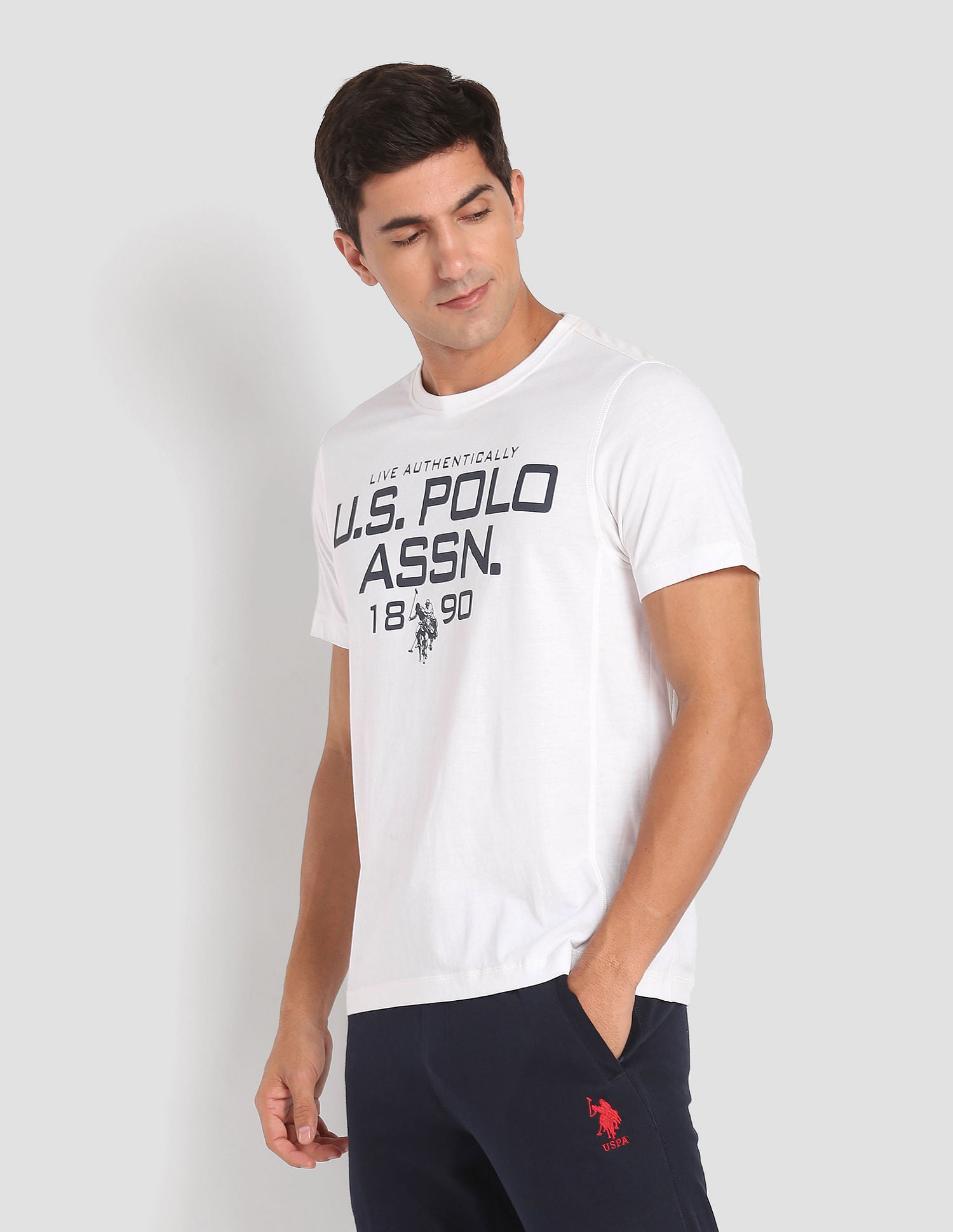 Crew Neck Tri Blend I682 Lounge T-Shirt - Pack Of 1 White - U.S. POLO ASSN. | Large