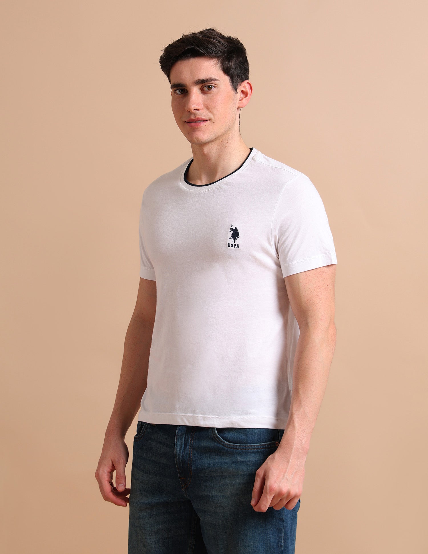 Stretchy Tipped T-Shirt White - U.S. POLO ASSN. | Large