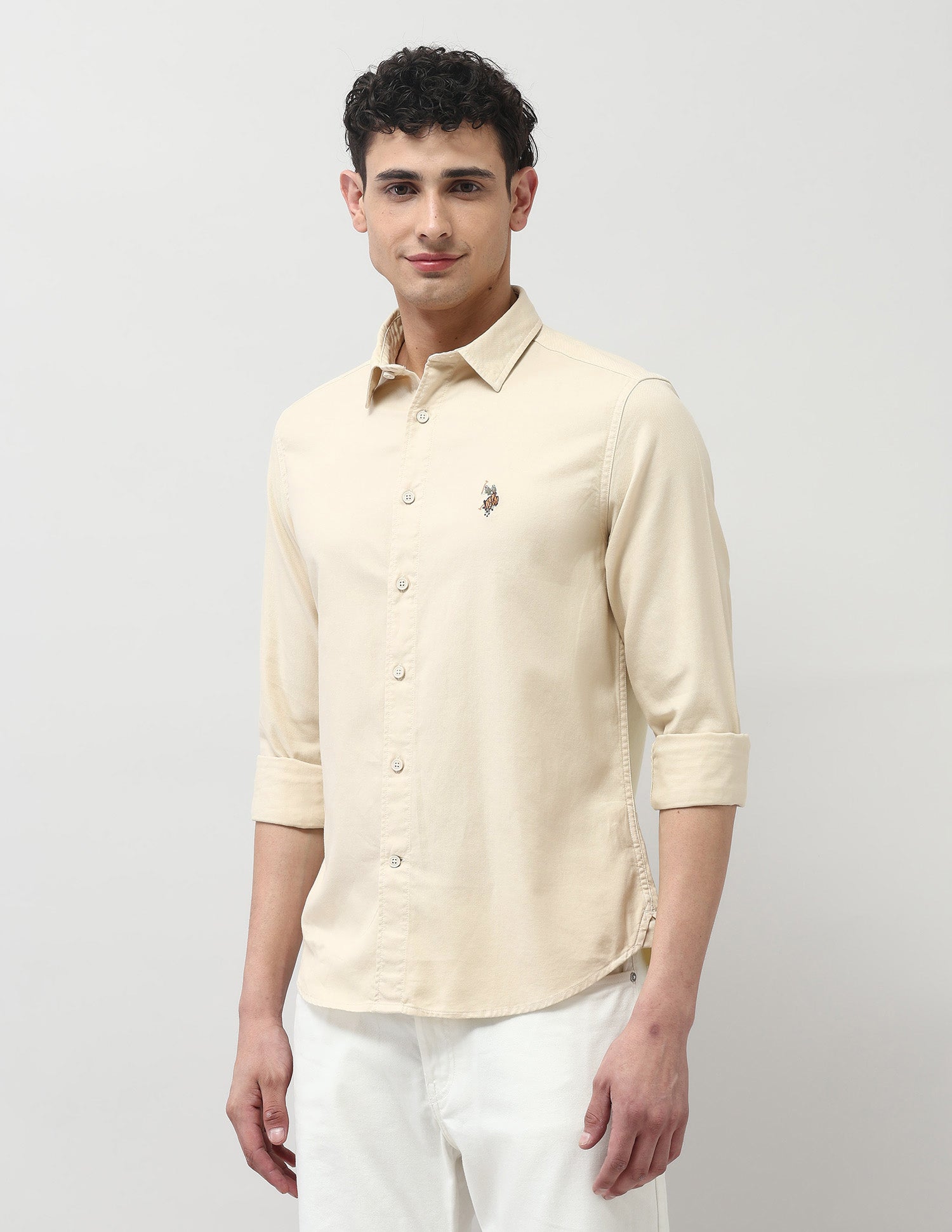 Twill Pure Cotton Shirt White - U.S. POLO ASSN. | Large