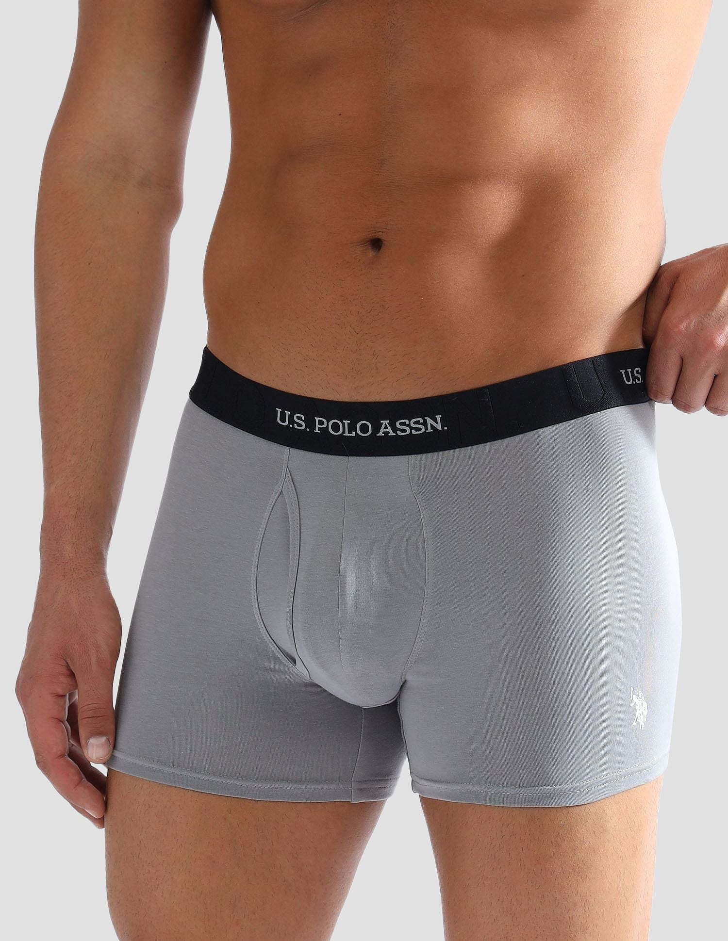 Anti Microbial Solid ET007 Trunks - Pack of 1 Grey - U.S. POLO ASSN. | Large