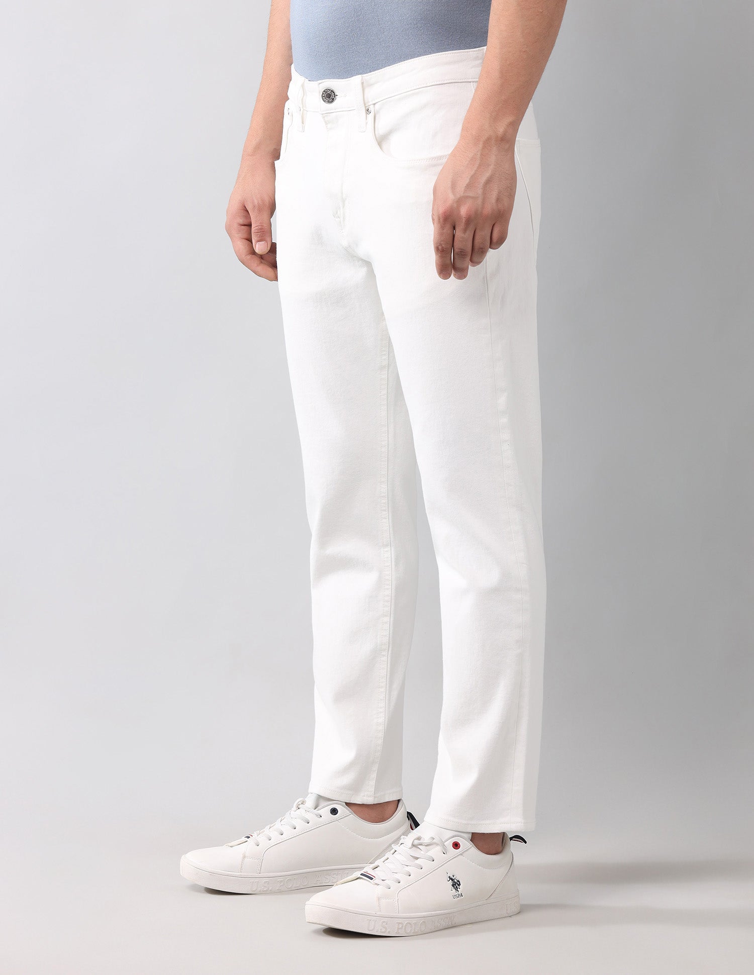 Cole Comfort Cropped Fit Authentic Bi Stretch Jeans White - U.S. Polo Assn. India | Large