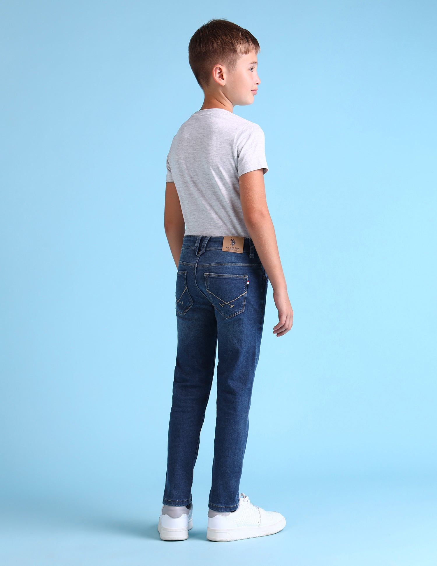 Boys Skinny Fit Blue Jeans Blue - U.S. POLO ASSN. | Large