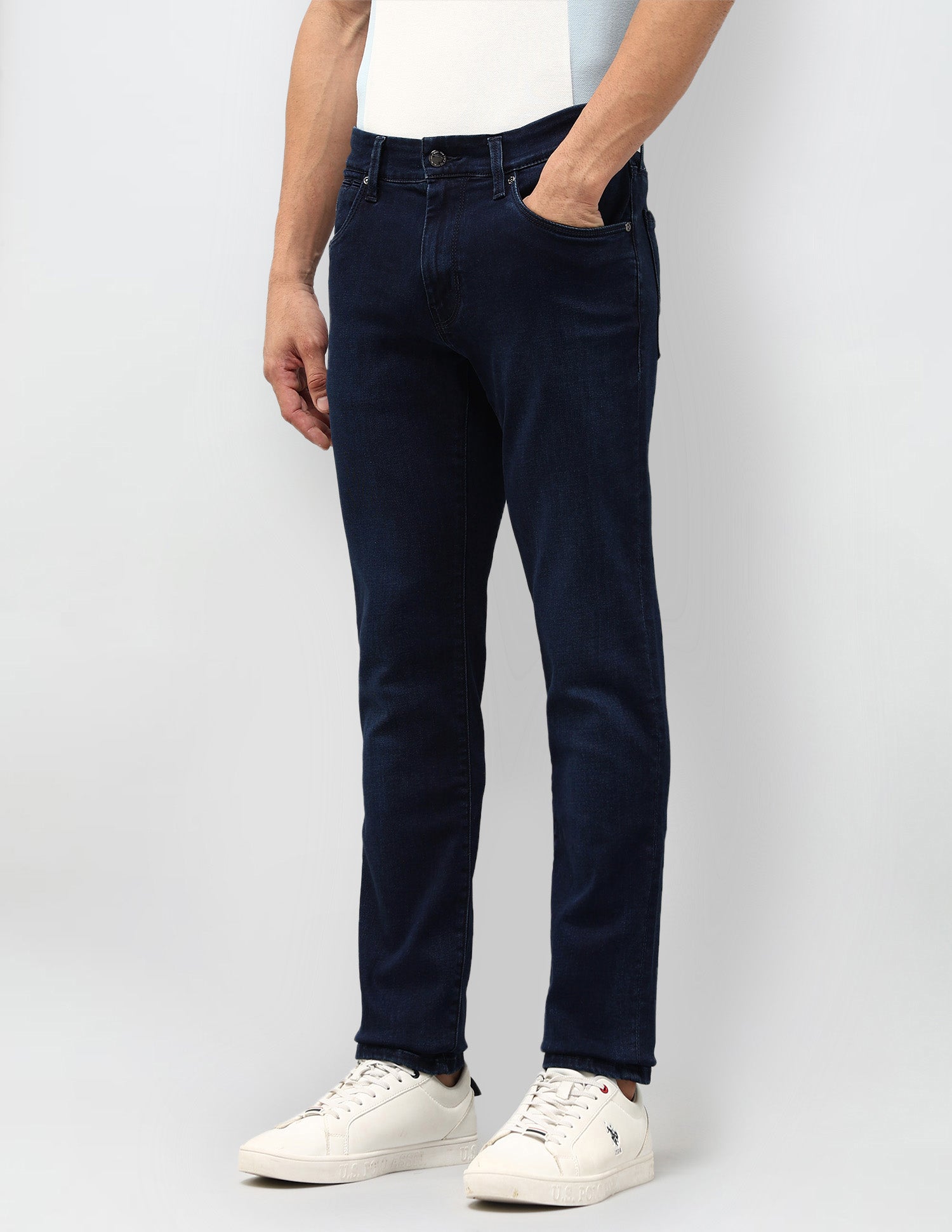 Brandon Slim Tapered Fit Black Gold Jeans Dark Blue - U.S. POLO ASSN. | Large