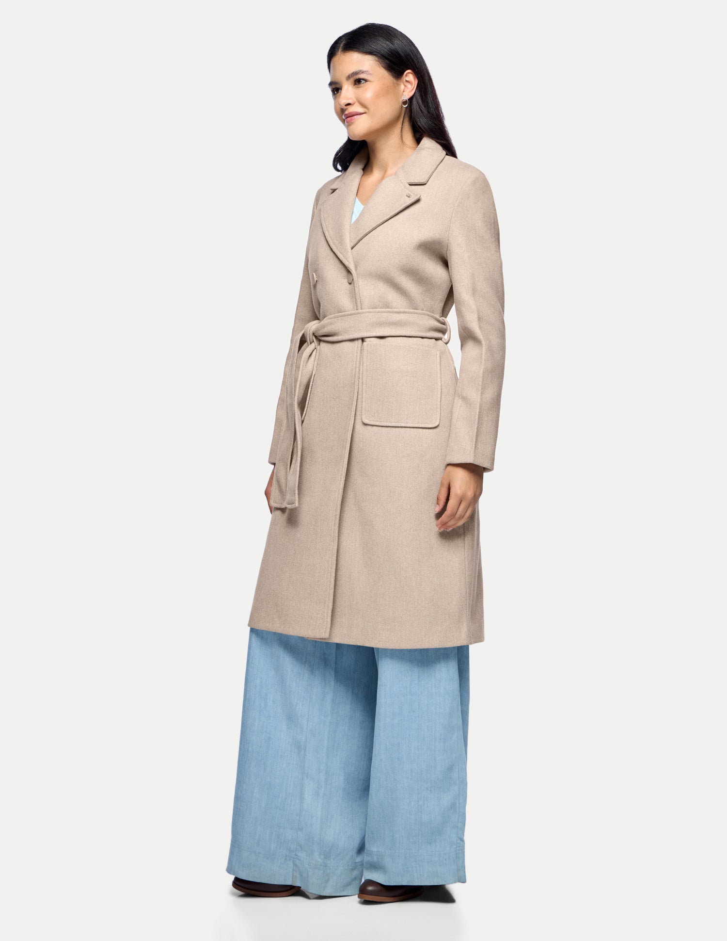 Long Jacket Waist Tie Up Jacket Beige - U.S. Polo Assn. India | Large
